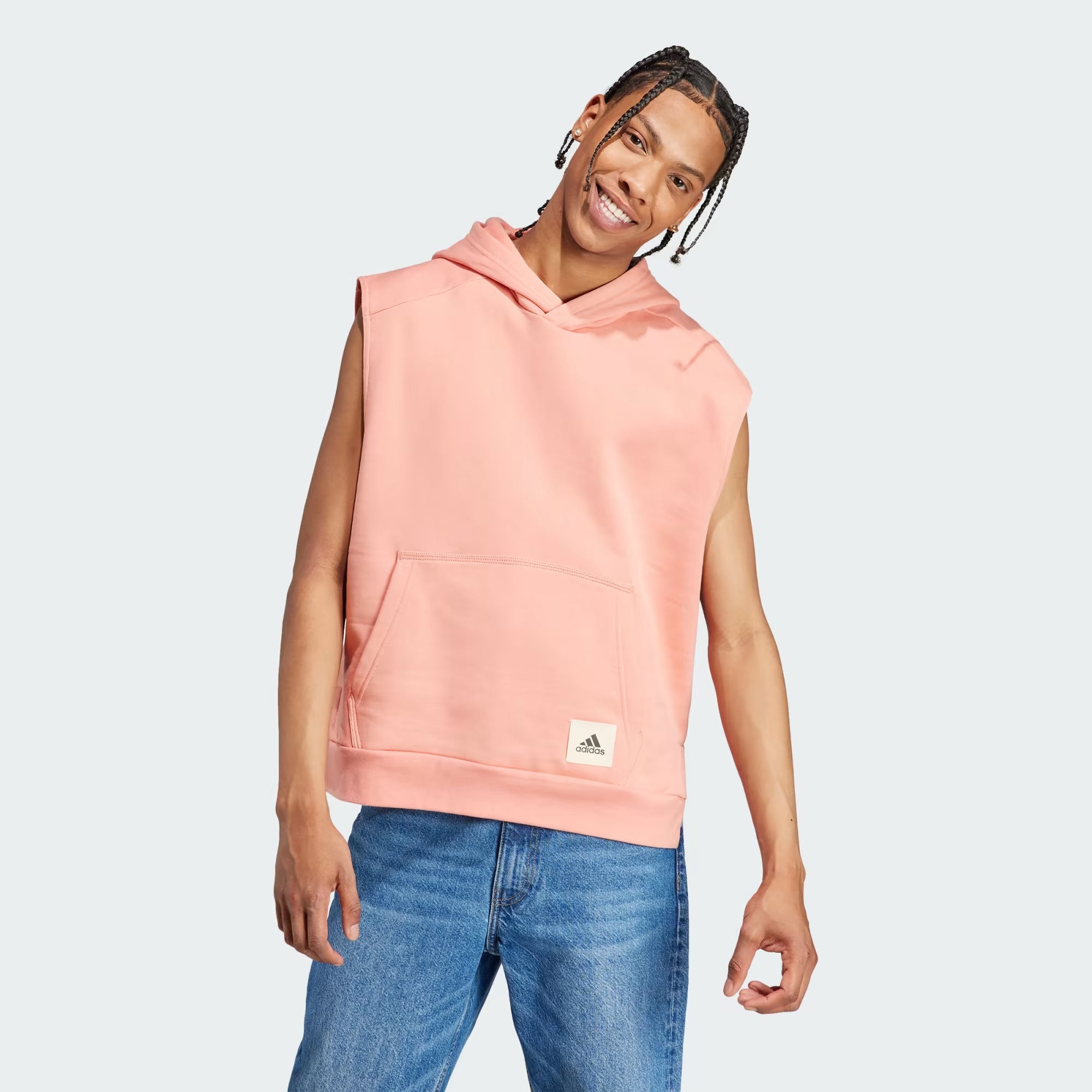 Adidas sleeveless hoodie mens on sale