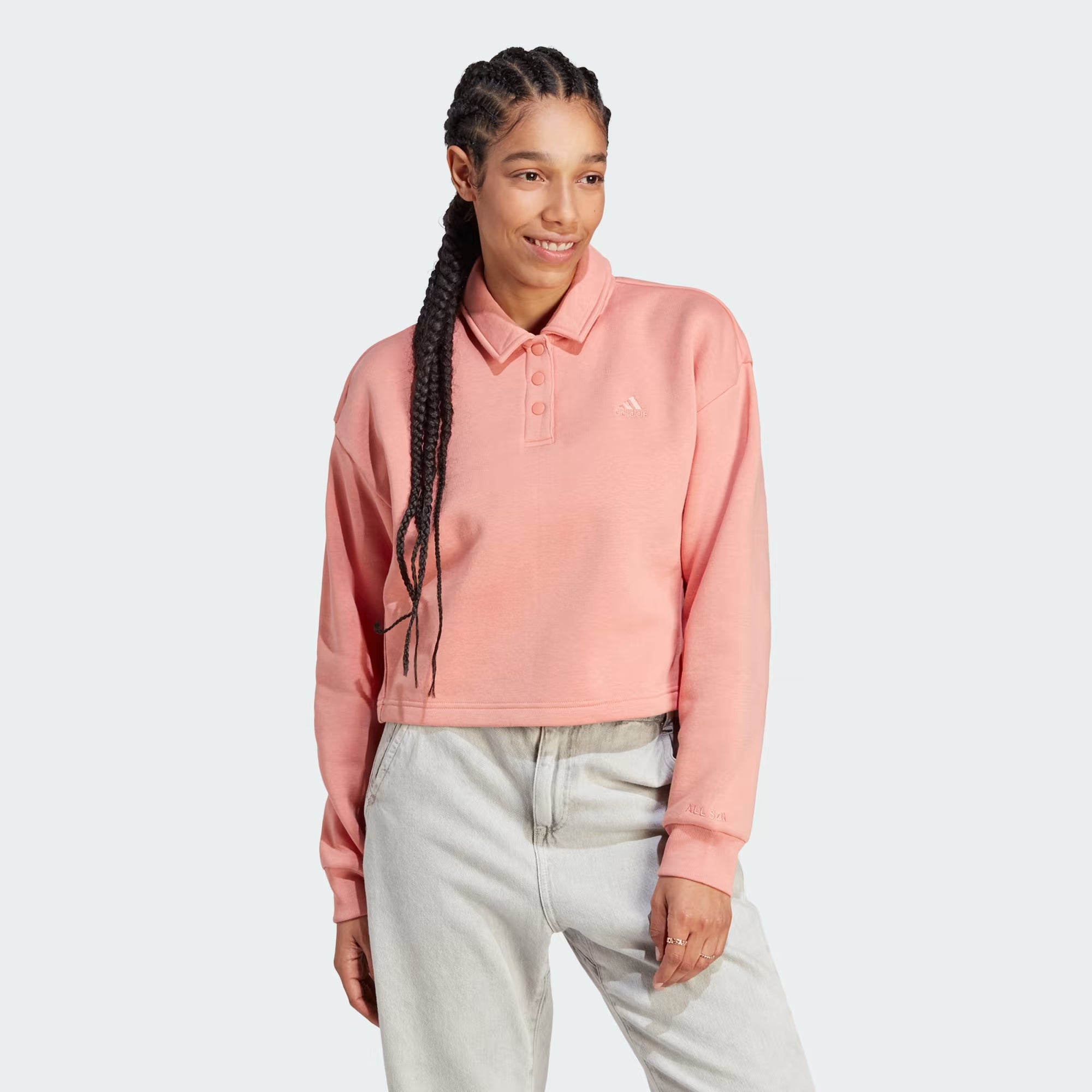 Adidas All Szn Fleece Graphic Polo Sweatshirt - Women