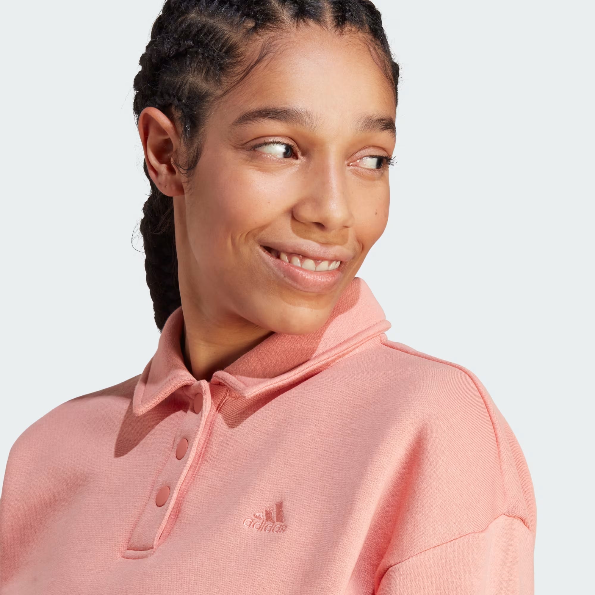 Adidas All Szn Fleece Graphic Polo Sweatshirt - Women