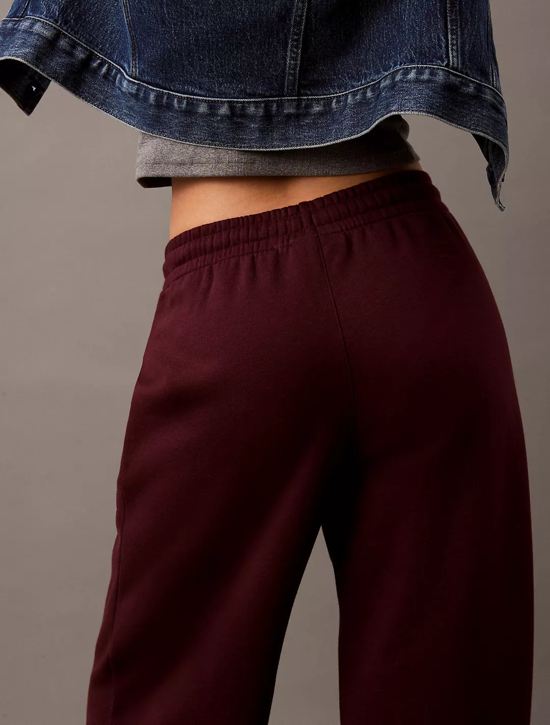 Calvin Klein Sequin Monogram Logo Fleece Wide Leg Sweatpants - Women
