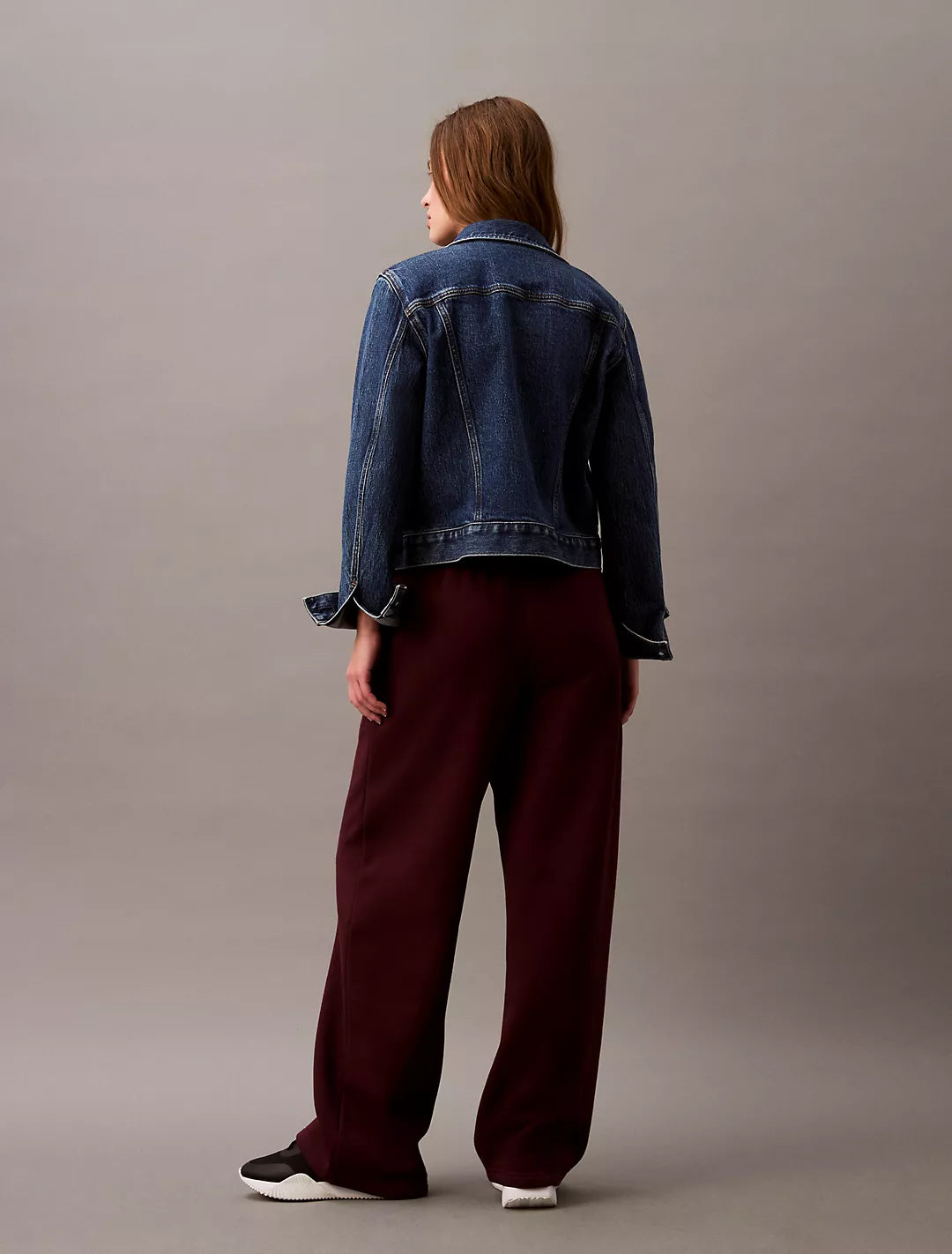Calvin Klein Sequin Monogram Logo Fleece Wide Leg Sweatpants - Women