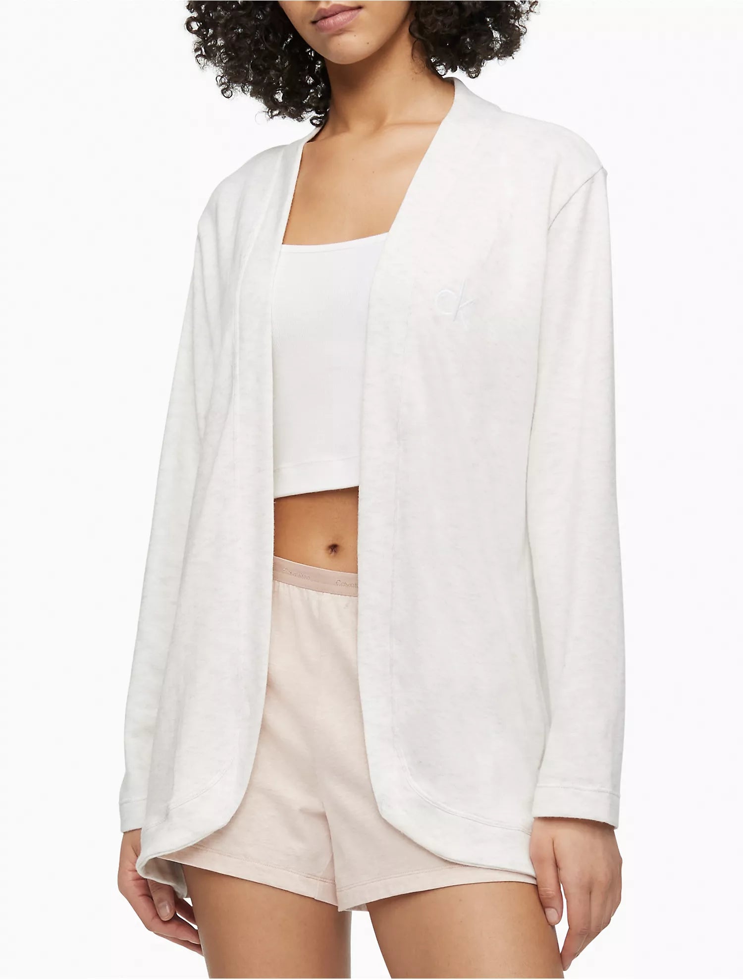 Calvin Klein Aurora Comfort CK Logo Open Front Cardigan Women