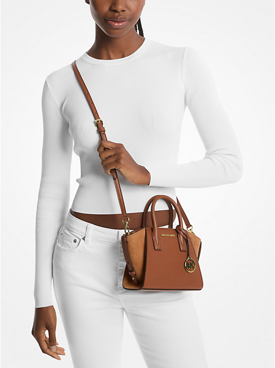 Michael Kors Avril Extra-Small Leather and Suede Satchel - Women