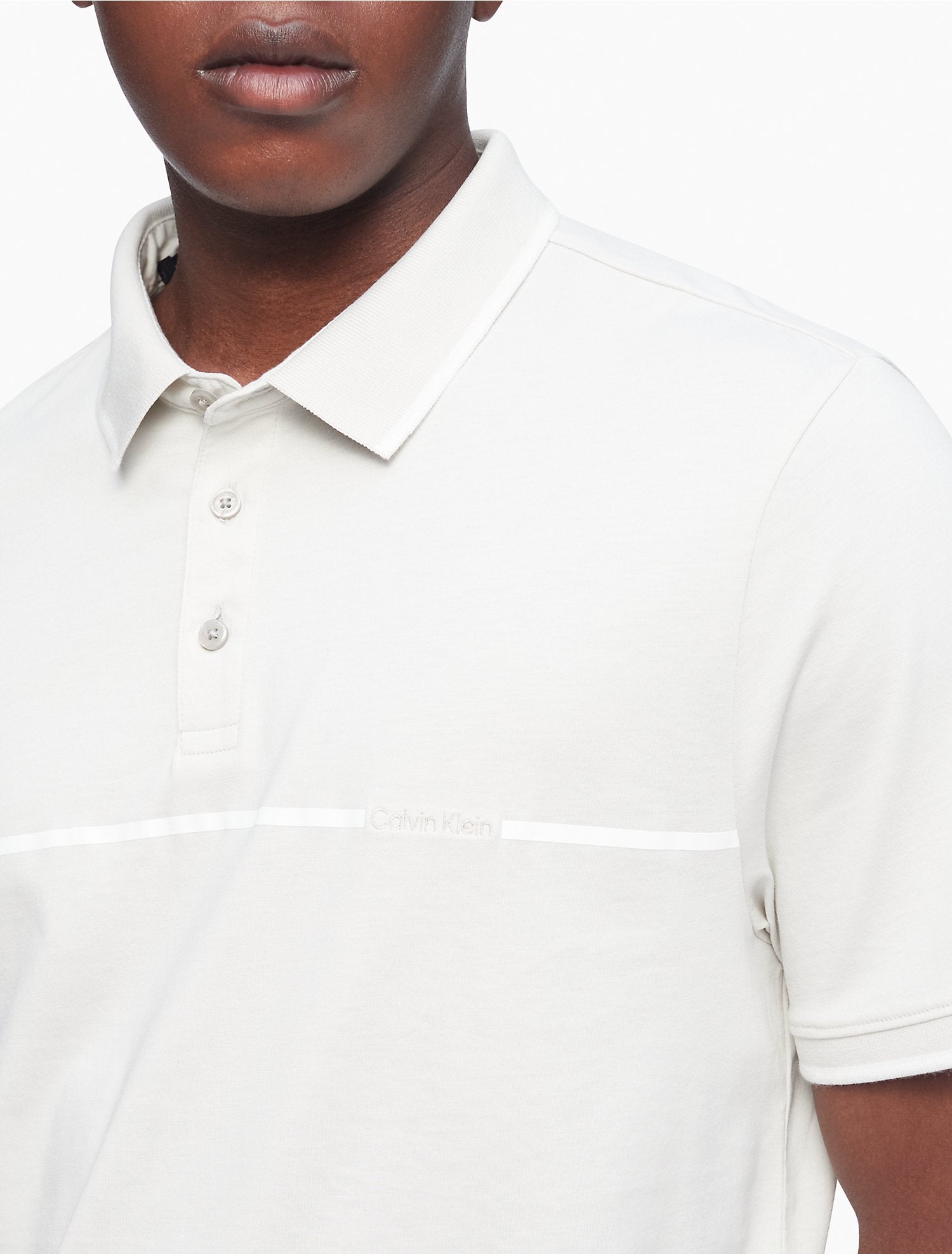 Calvin Klein Liquid Touch Chest Stripe Polo Shirt - Men