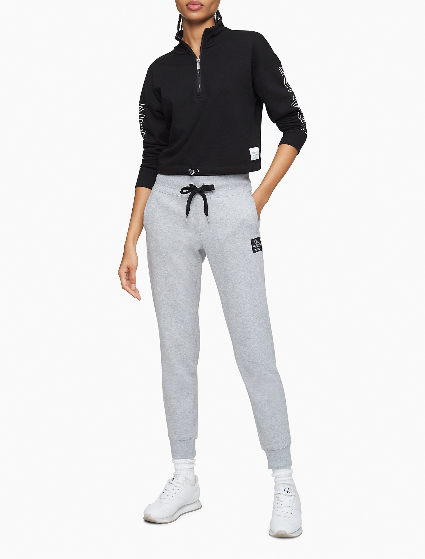 Calvin Klein Women Pants Pearl Grey Heather- Oshoplin