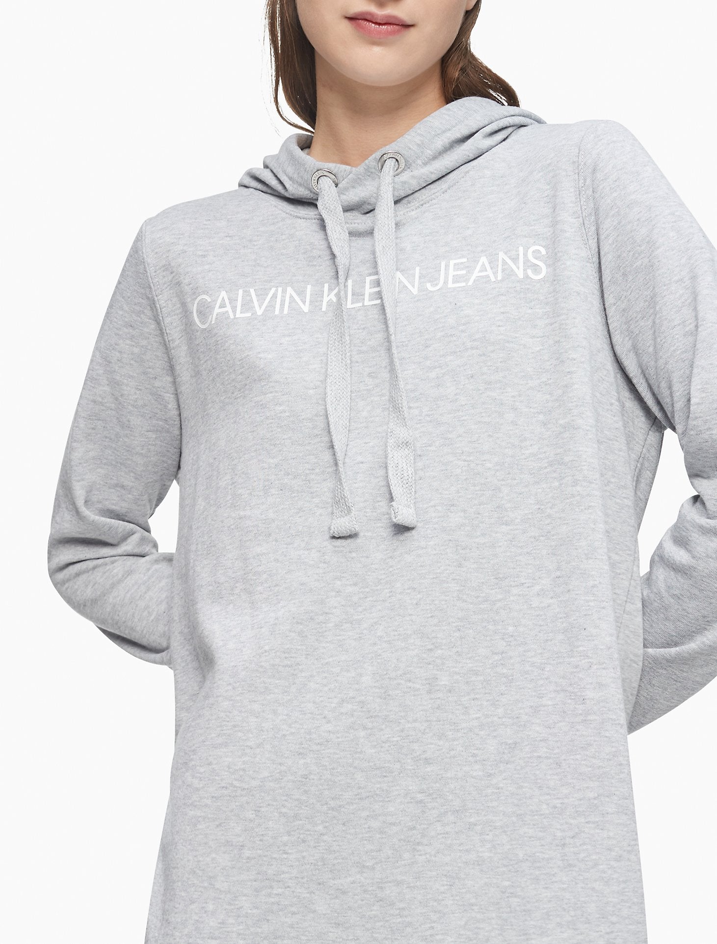 Calvin Klein French Terry Hooded Sweatshirt Dress - Women