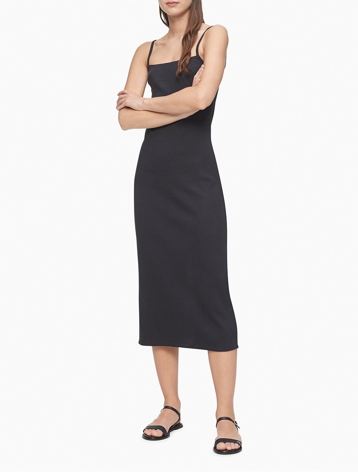 calvin klein strappy ribbed midi dress Calvin Klein Strappy Ribbed Midi Dress