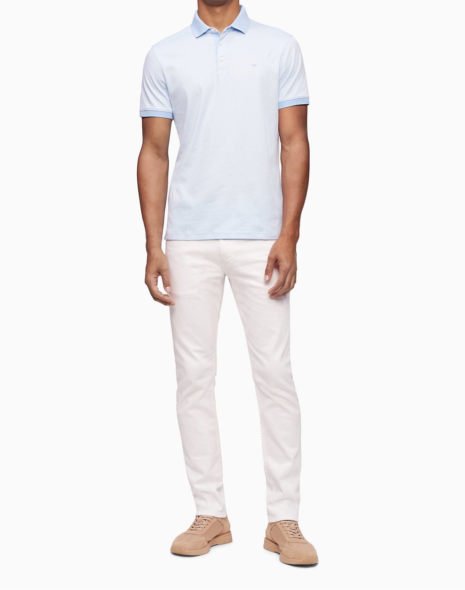 Calvin Klein Liquid Touch Chest Stripe Polo Shirt - Men