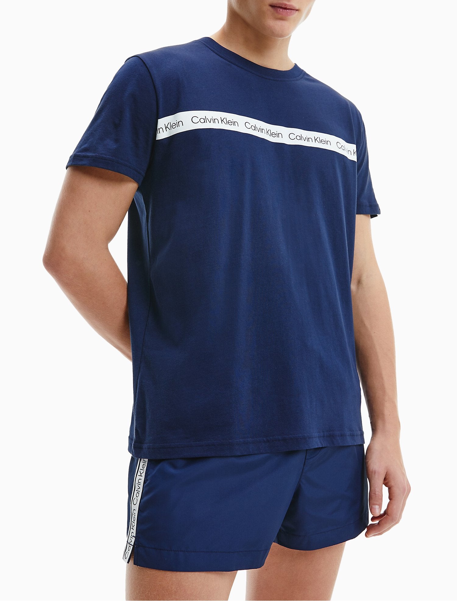 Calvin Klein Logo Tape Drawstring Short Swim Shorts - Men