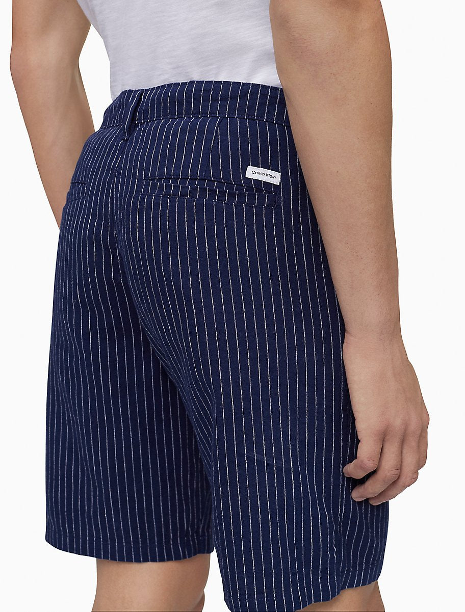 Calvin Klein Striped Linen Cotton Shorts - Men
