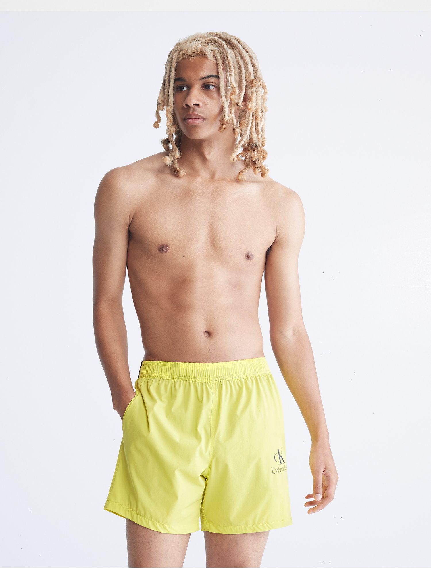 Calvin Klein Stacked Logo Swim Trunk - Men