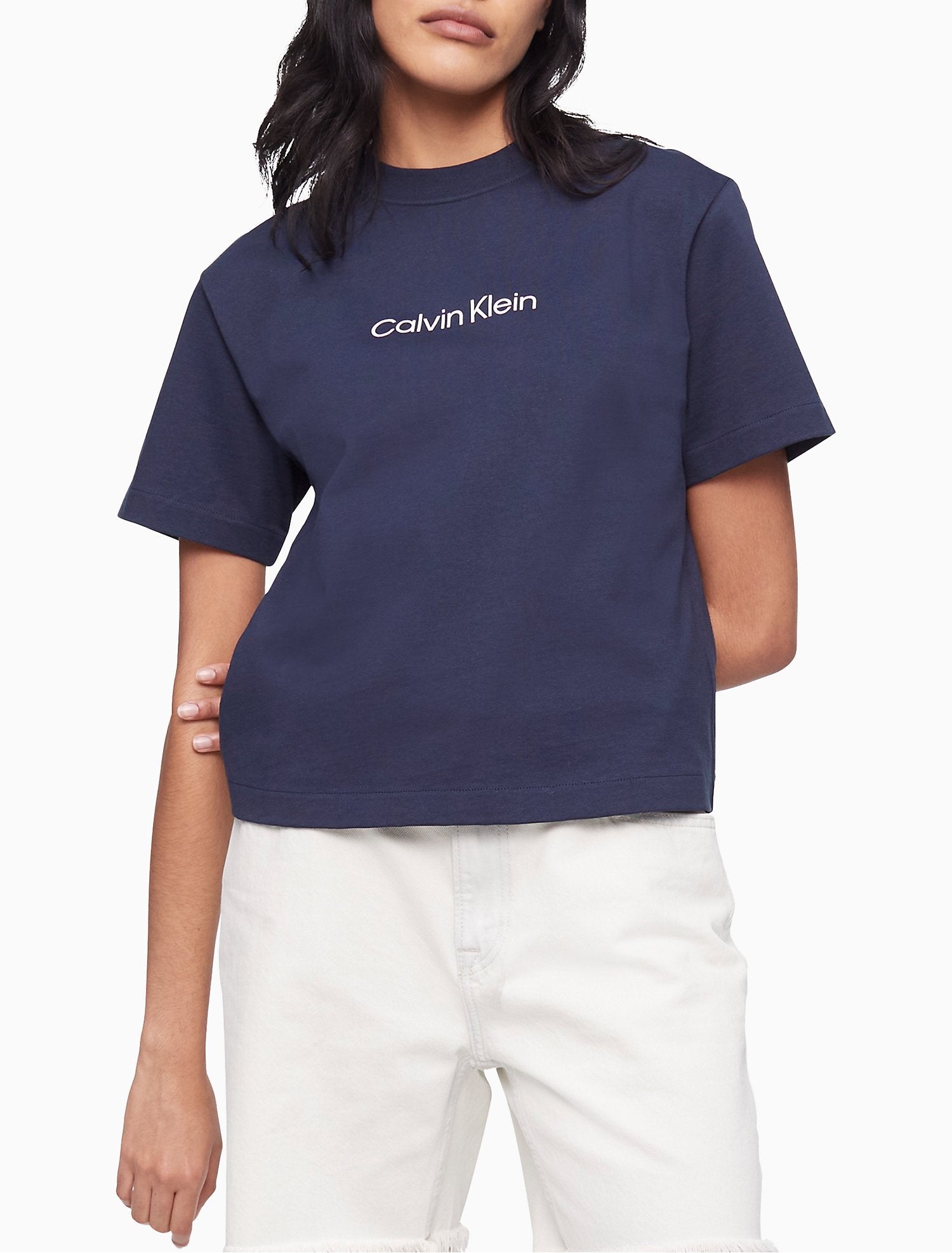 Calvin Klein Color Relaxed Fit Standard Logo Printed Crewneck T-Shirt