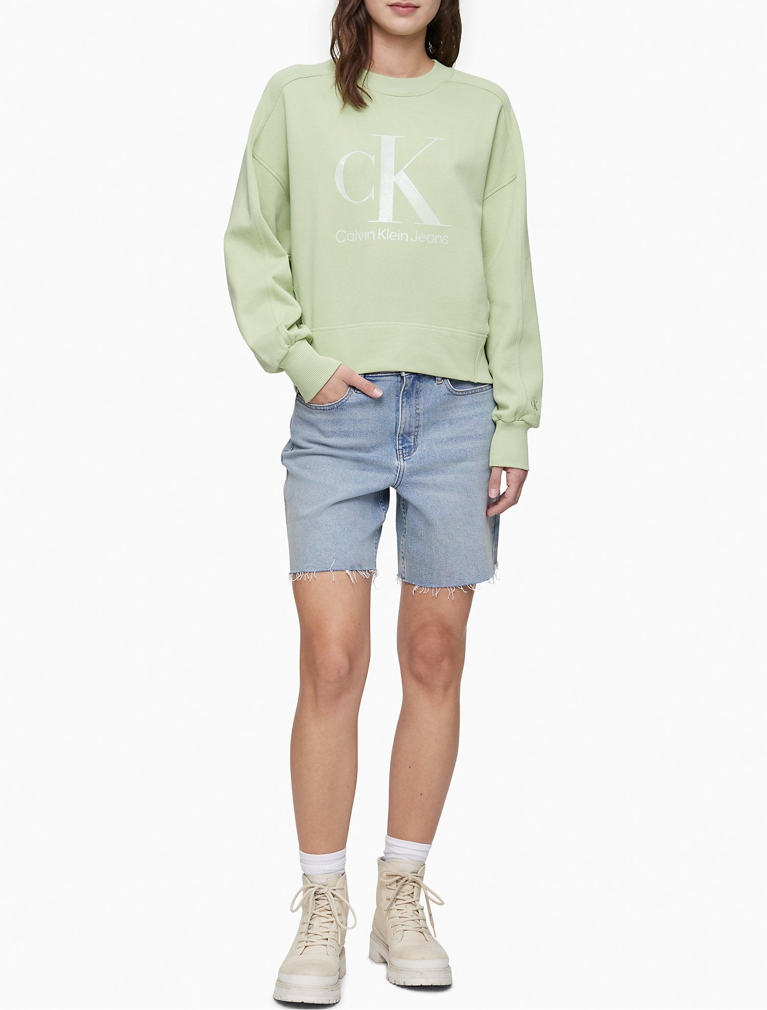 Calvin Klein Gel Monogram Logo Pullover Sweatshirt - Women