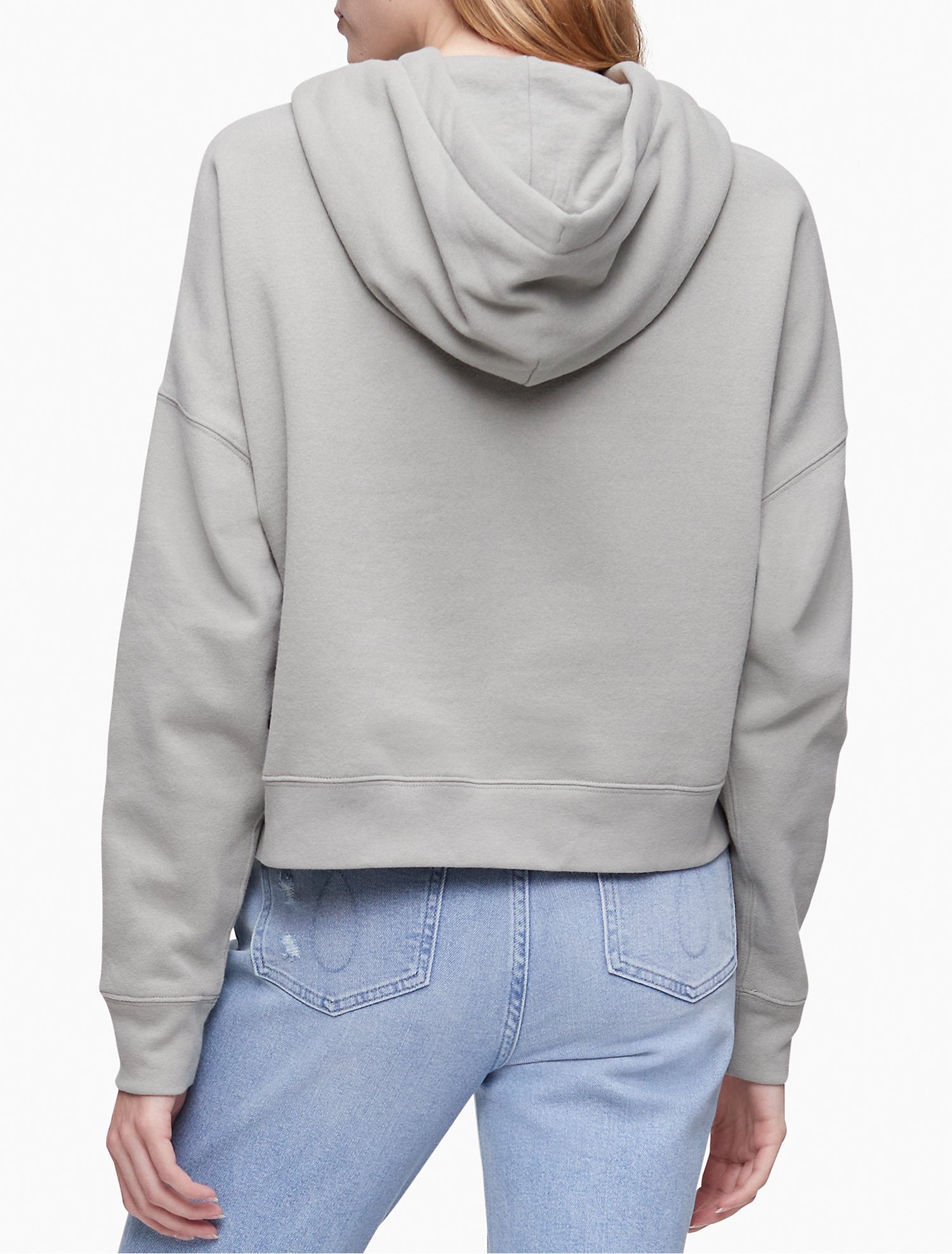 Calvin Klein Mini Monogram Logo Cropped Hoodie - Women