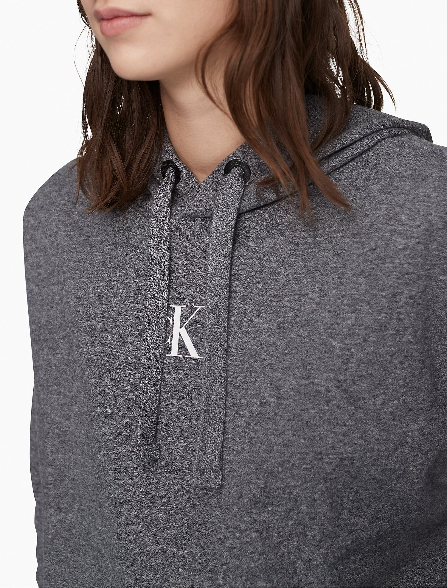 Calvin Klein Mini Monogram Logo Cropped Hoodie - Women