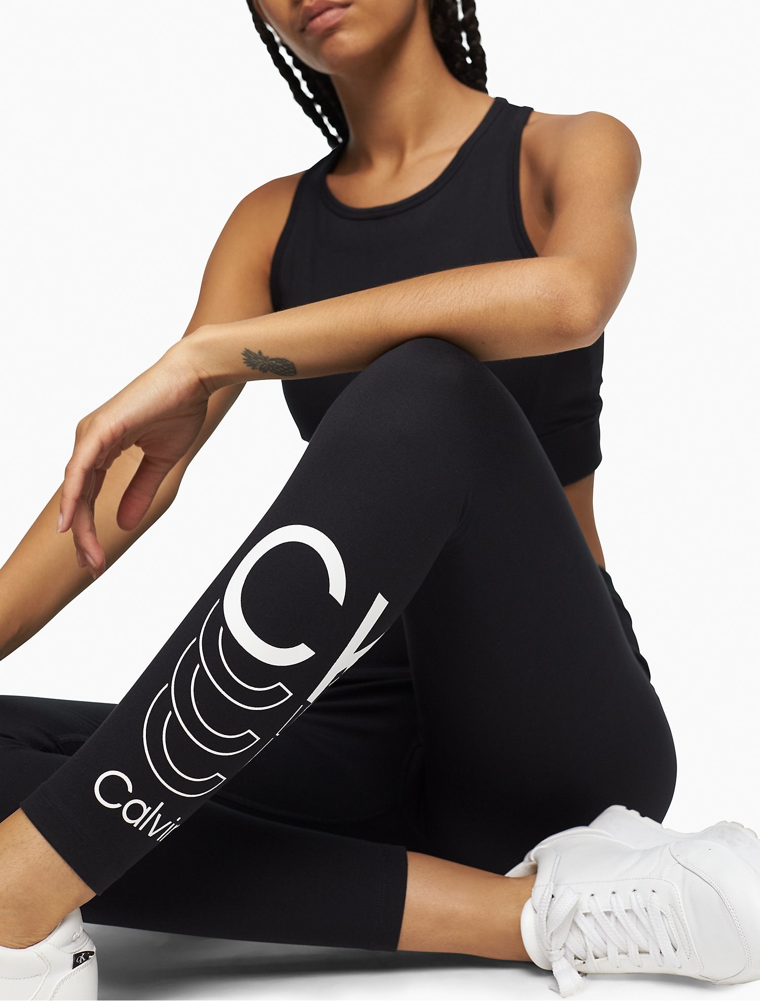 Calvin Klein Performance Shadow Logo High Waist 7/8 Leggings - Women