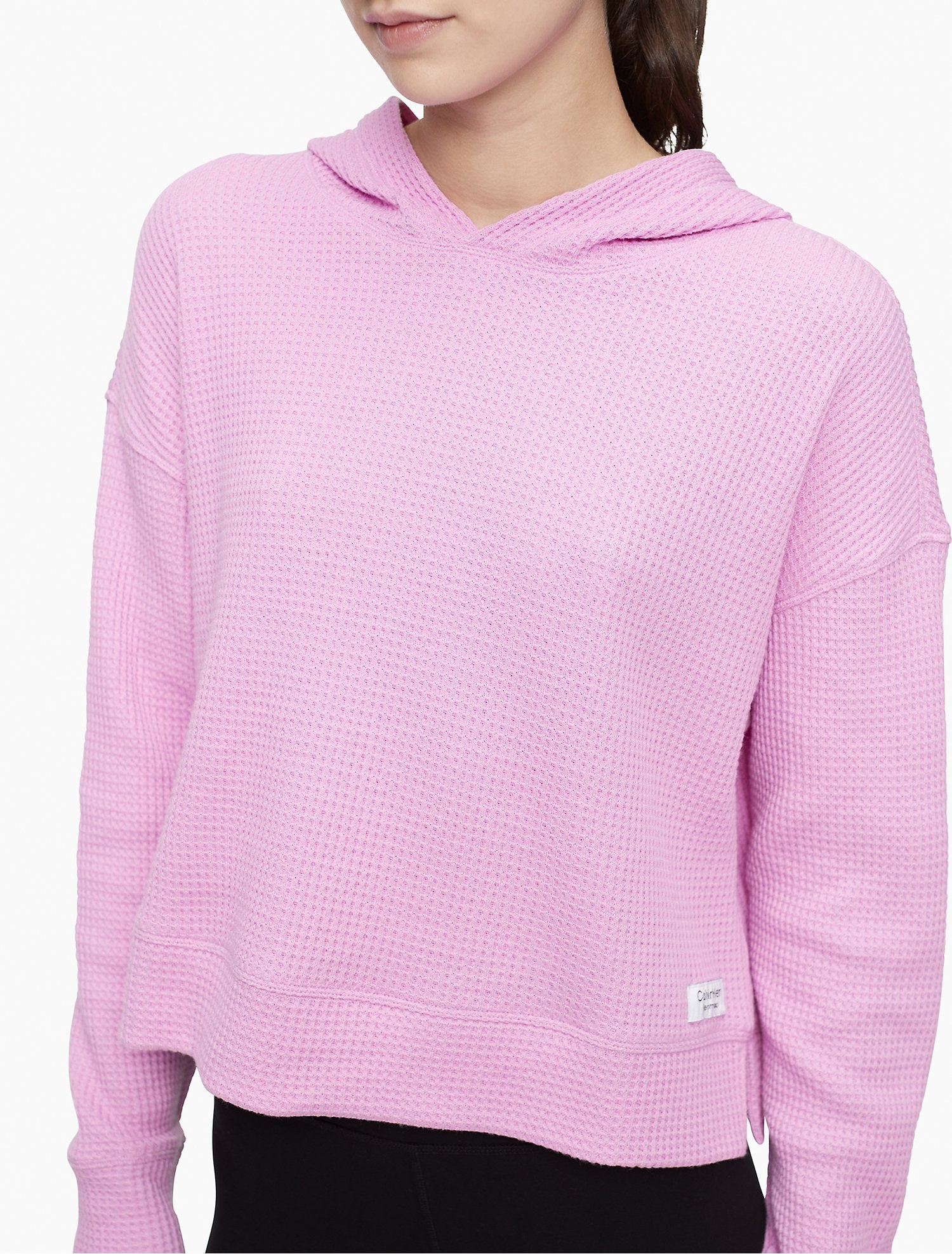 Calvin Klein Performance Waffle Knit Cropped Hoodie - Women