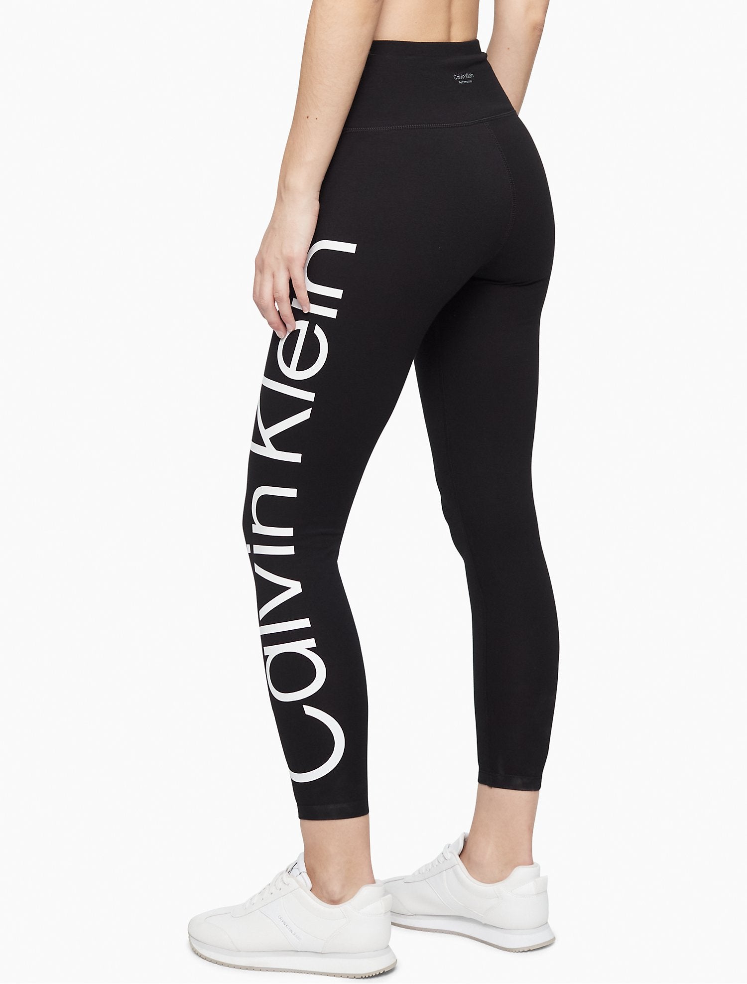 Calvin Klein Performance Logo Legging Black & White Color Size Medium