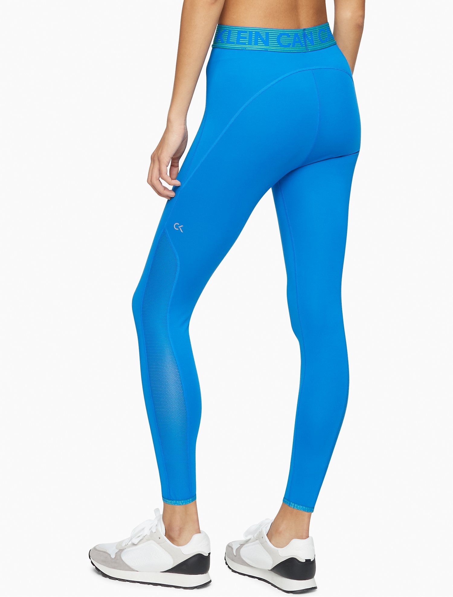 Calvin Klein Performance Striped Logo Mesh 7/8 Leggings - Women