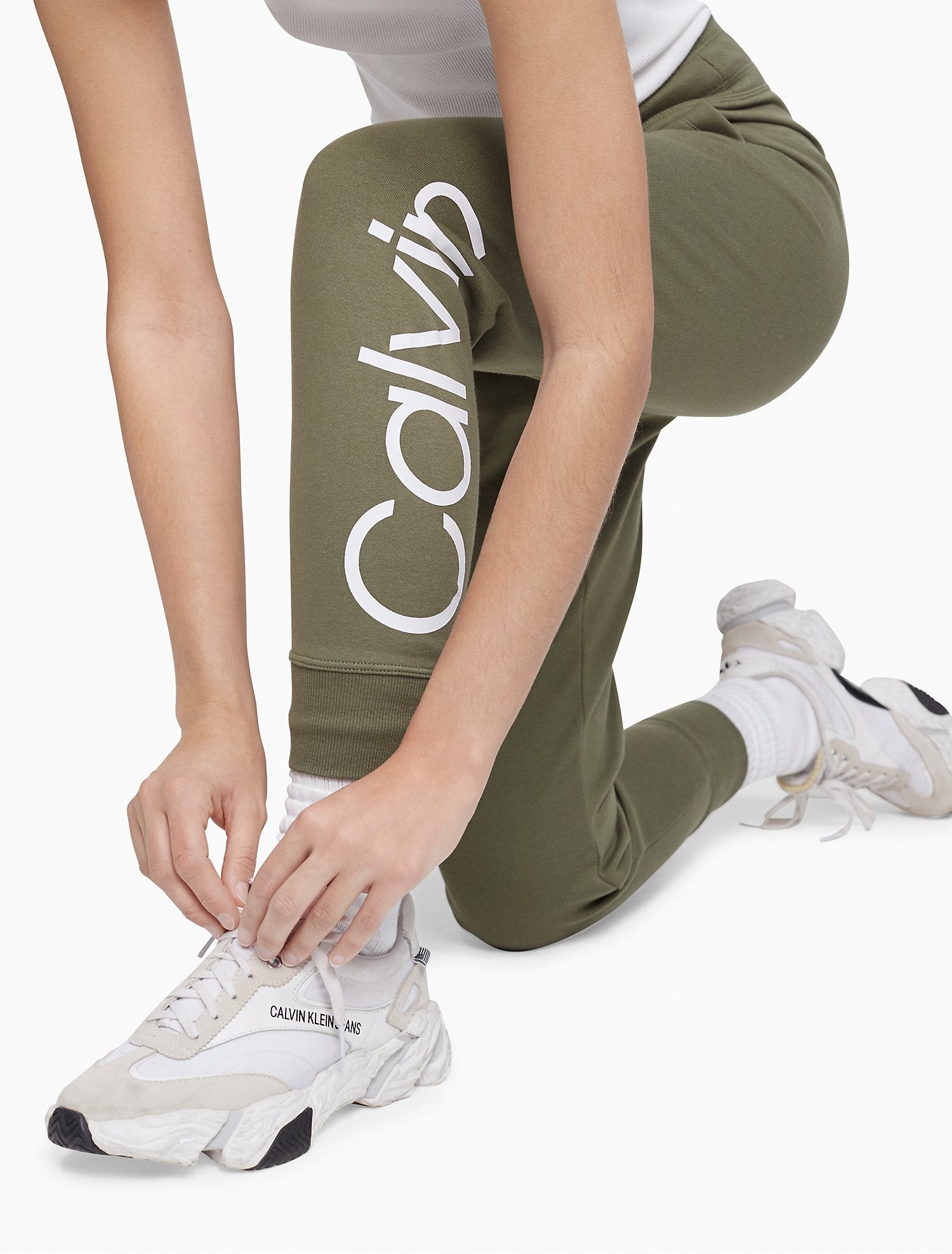 Calvin Klein Performance Logo Drawstring Jogger Sweatpants - Women