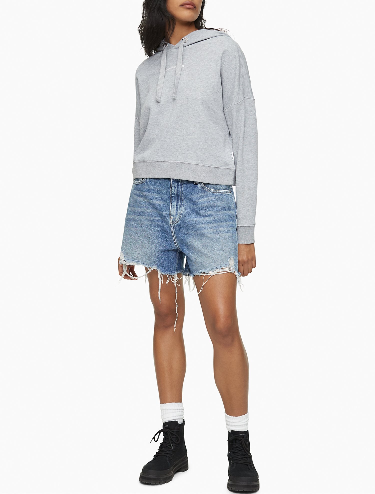 Calvin Klein Minimal Logo Pullover Hoodie - Women
