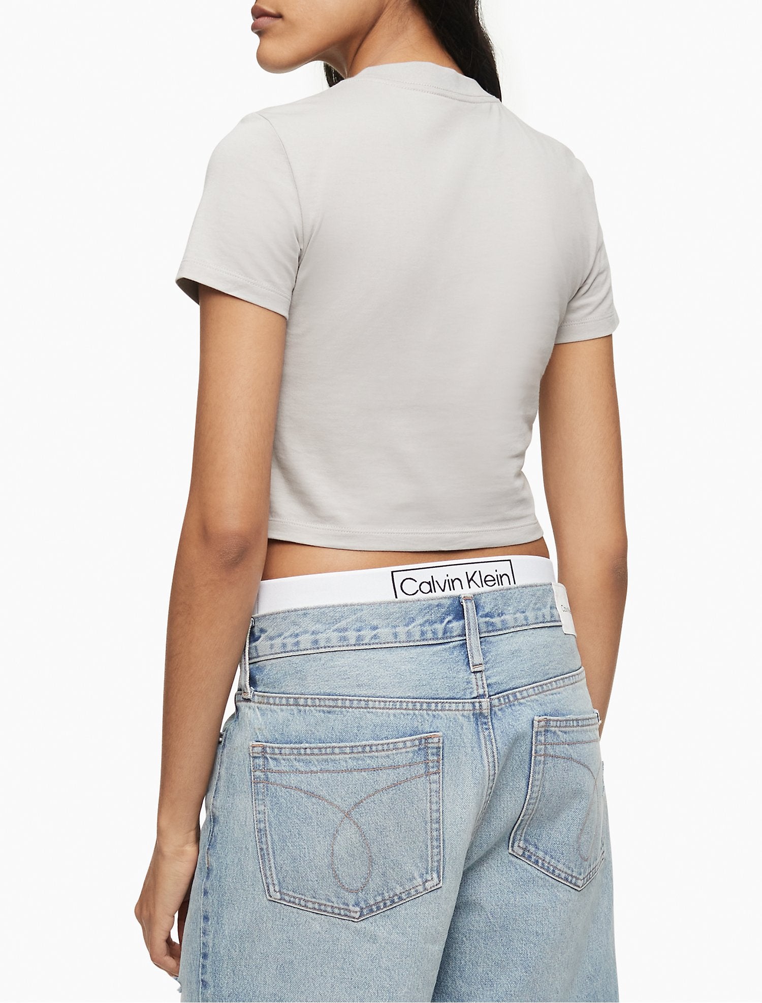 Calvin Klein Baby Box Logo Cropped T-Shirt - Women