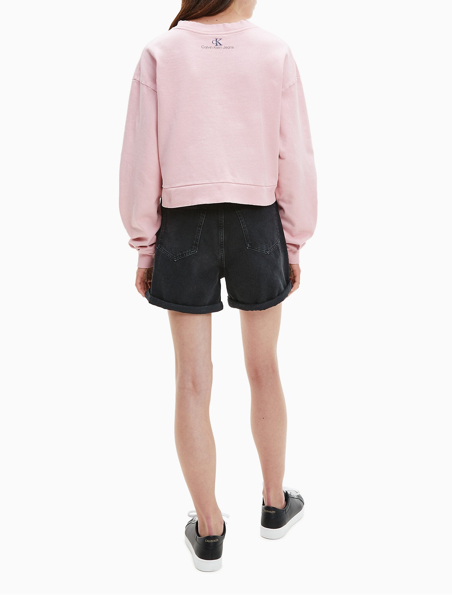 Calvin Klein 90'S Recycled Double Monogram Cropped Sweatshirt - Women