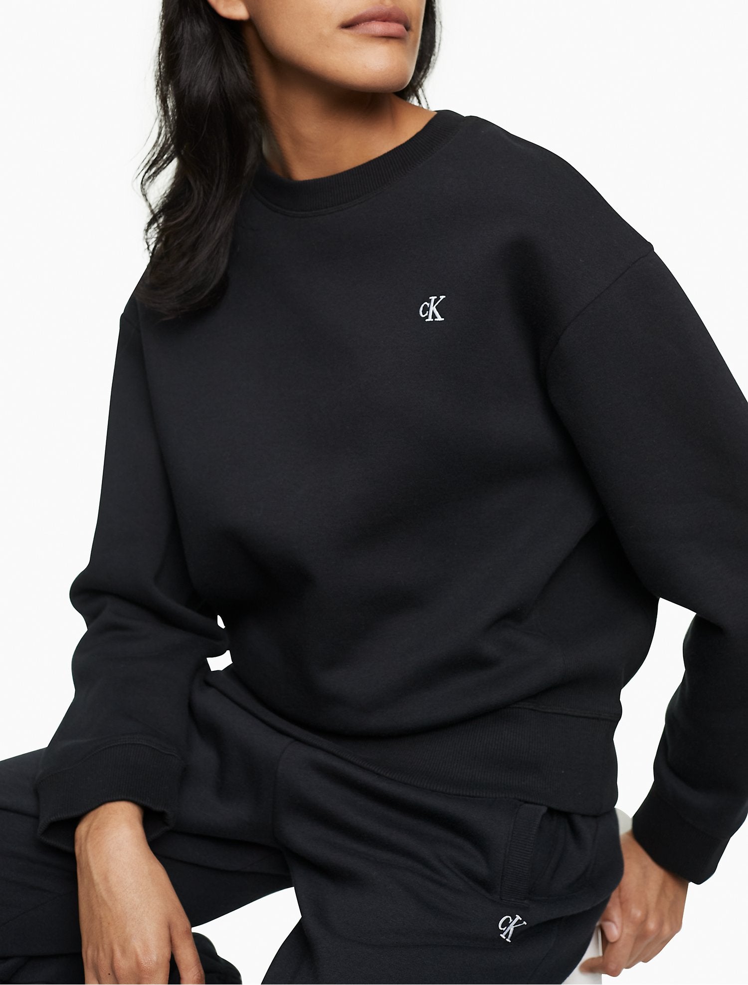 Calvin Klein Archive Logo Fleece Crewneck Sweatshirt - Women
