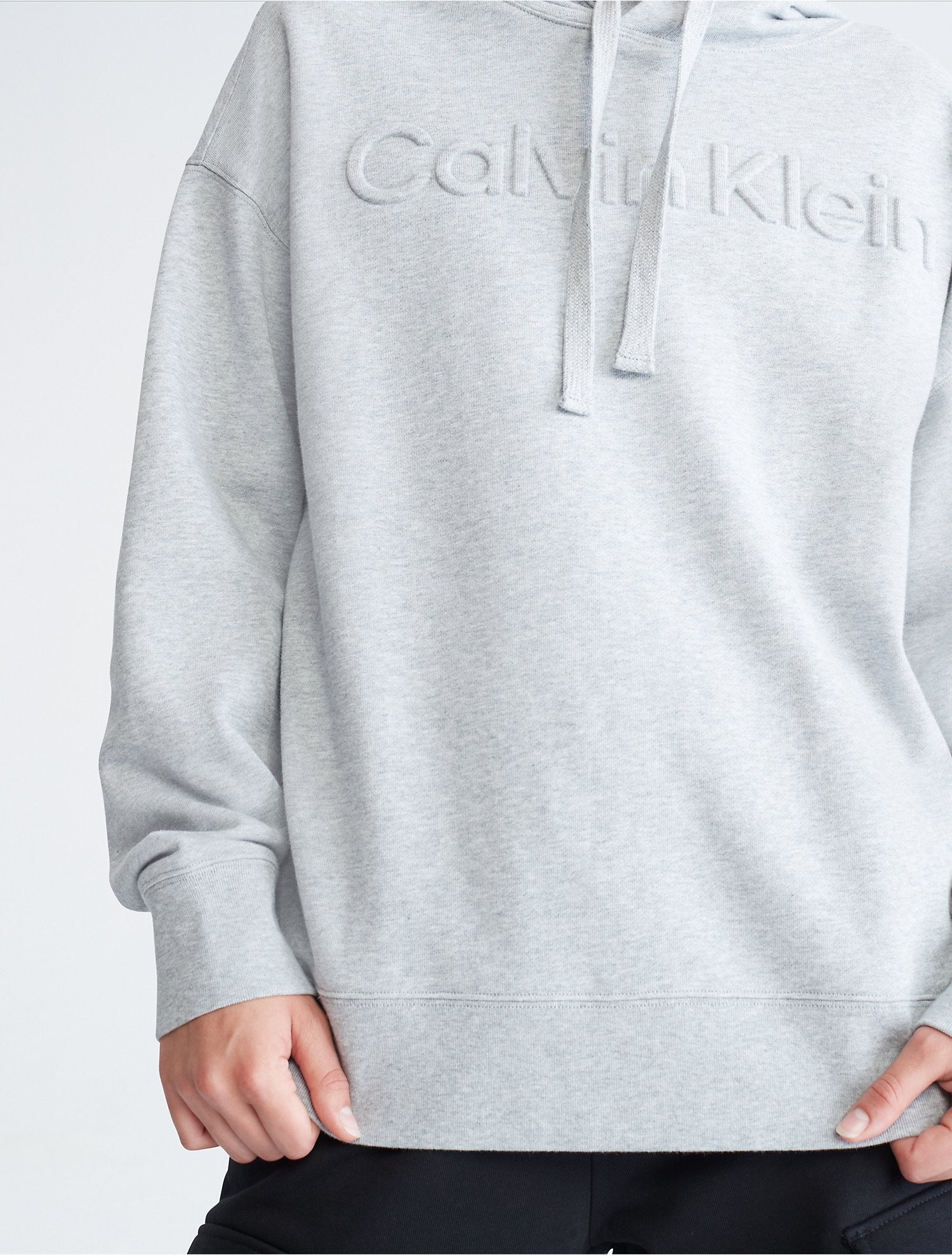 Calvin Klein Oversized Embossed Logo Hoodie - Women