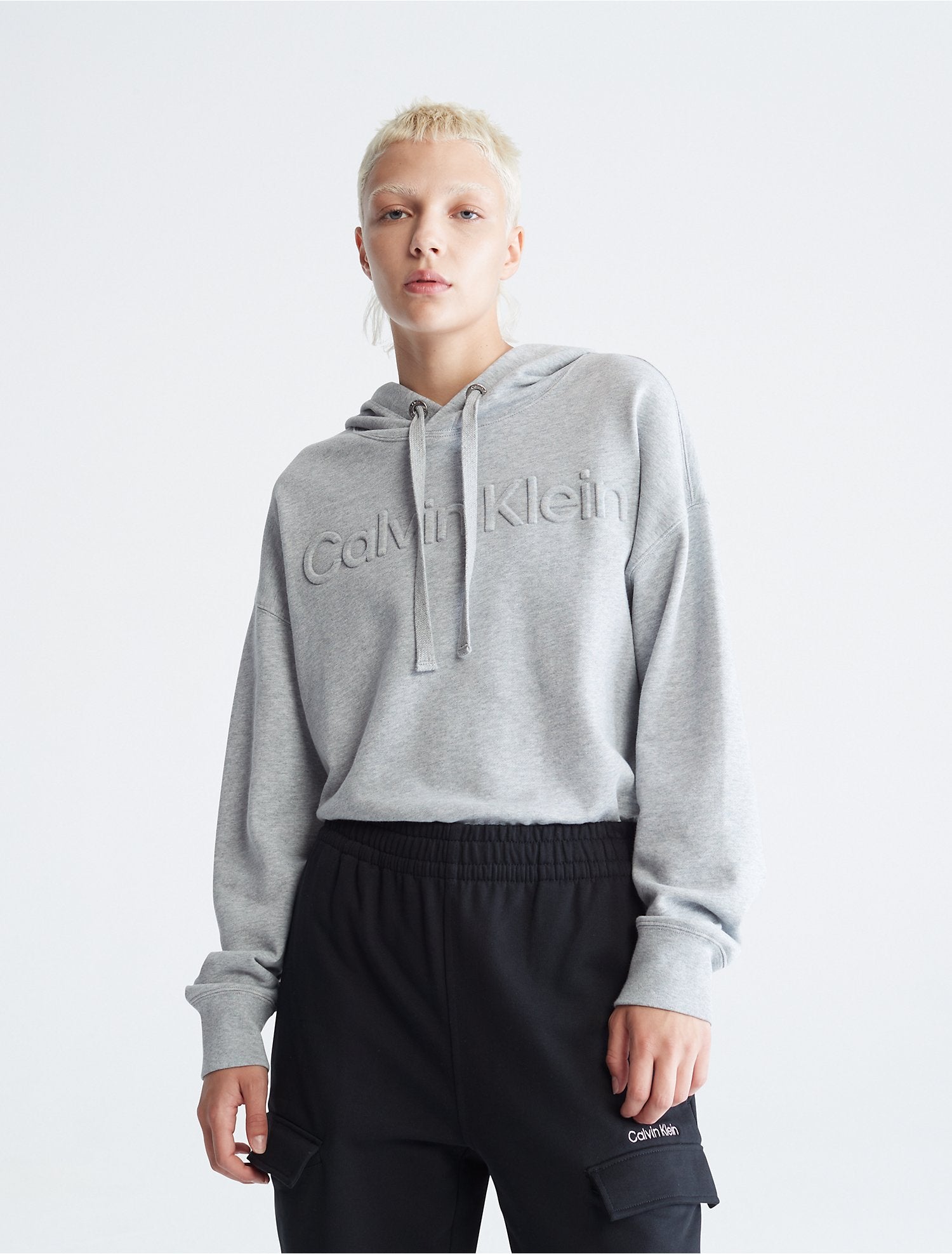 Calvin Klein Oversized Embossed Logo Hoodie - Women