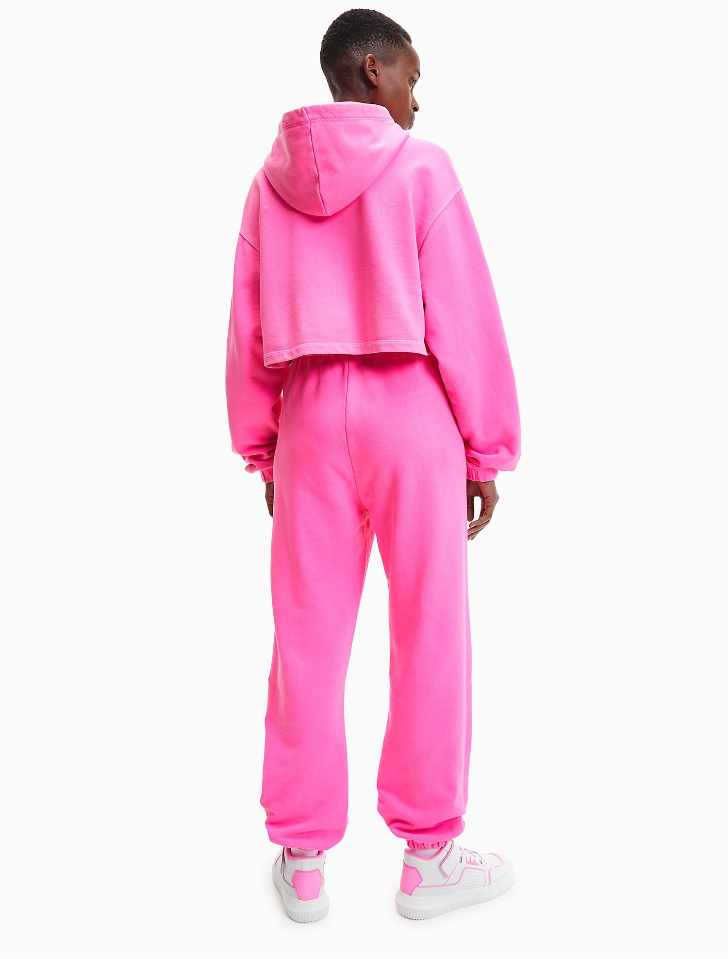 Calvin Klein Oversized Acid Wash Cropped Hoodie - Women