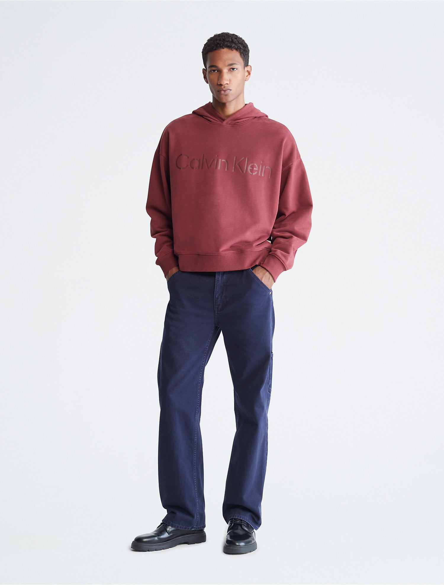 Calvin Klein Khakis Relaxed Fit Stencil Logo Hoodie - Men
