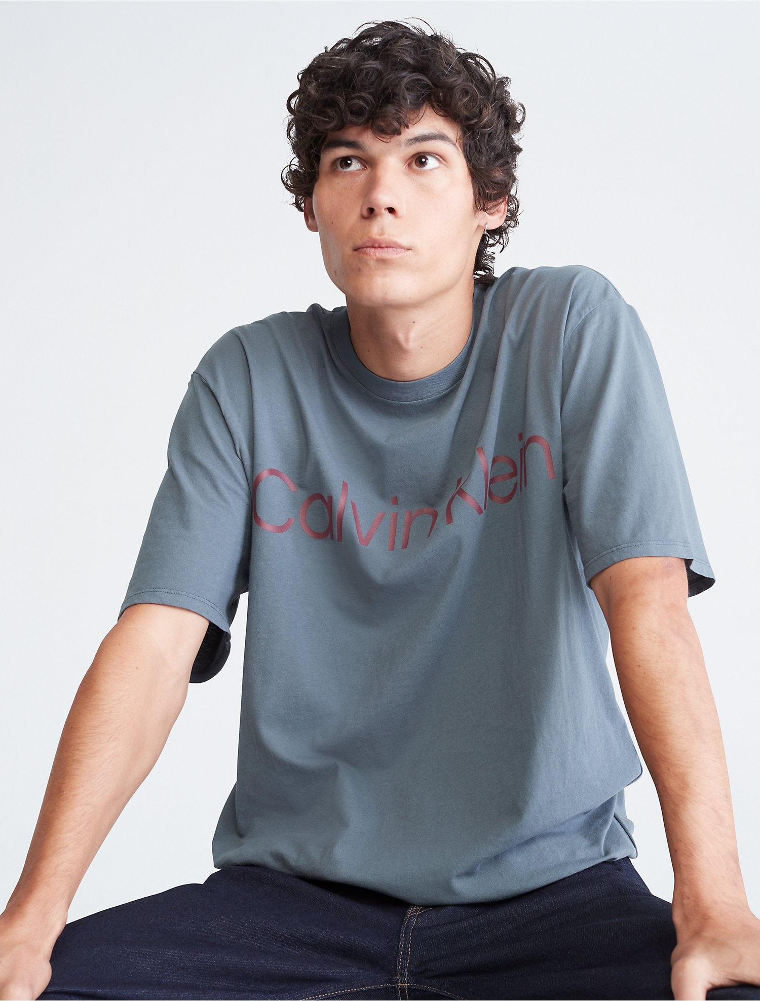 Calvin Klein Naturals Relaxed Fit Tea Dye Logo TShirt - Men