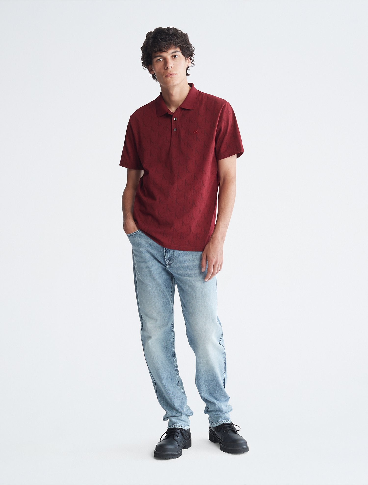 Calvin Klein Smooth Cotton Doorstep Logo Polo Shirt - Men