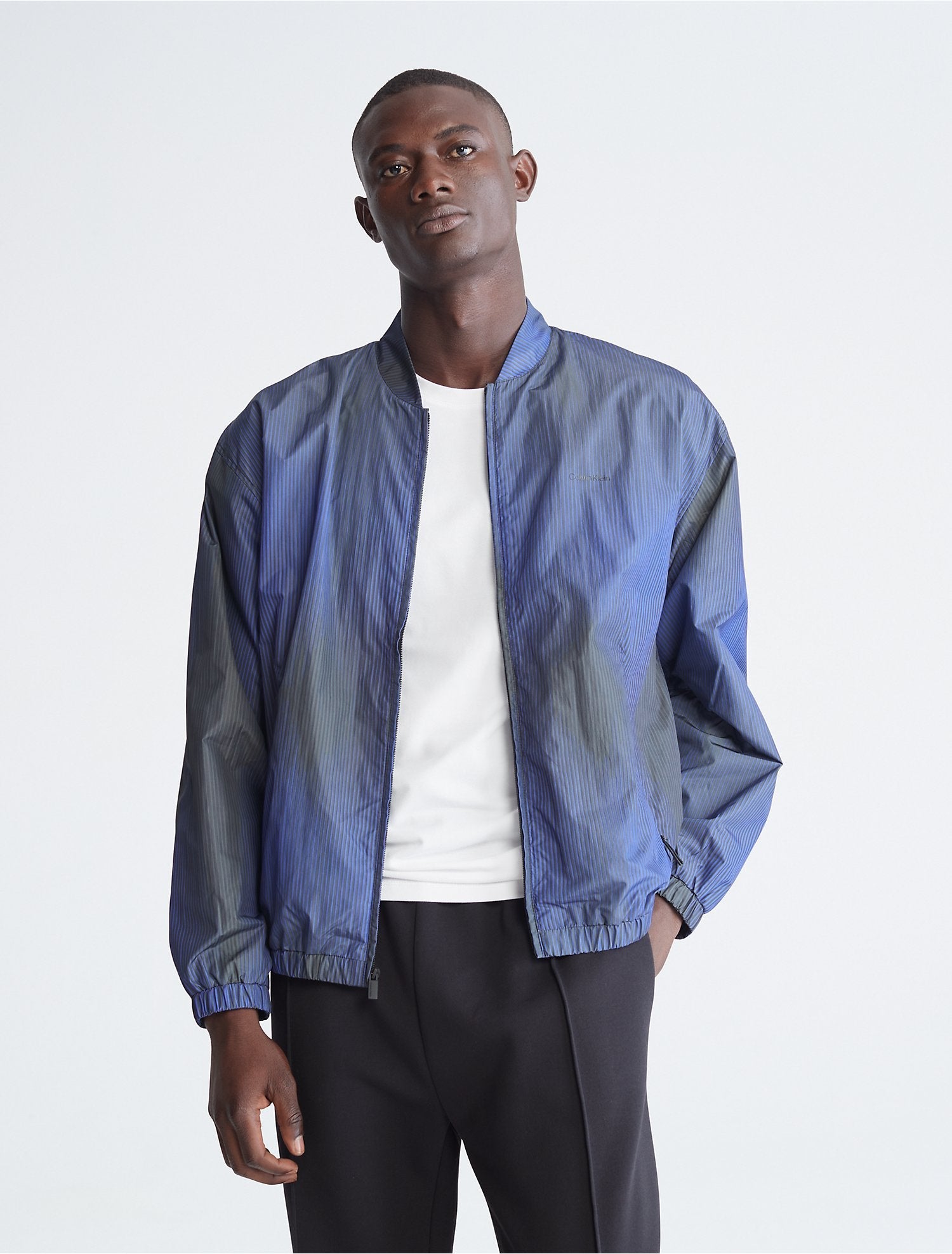 Men Bomber Calvin Klein Twill Bomber Jacket Relaxed Cotton Twill