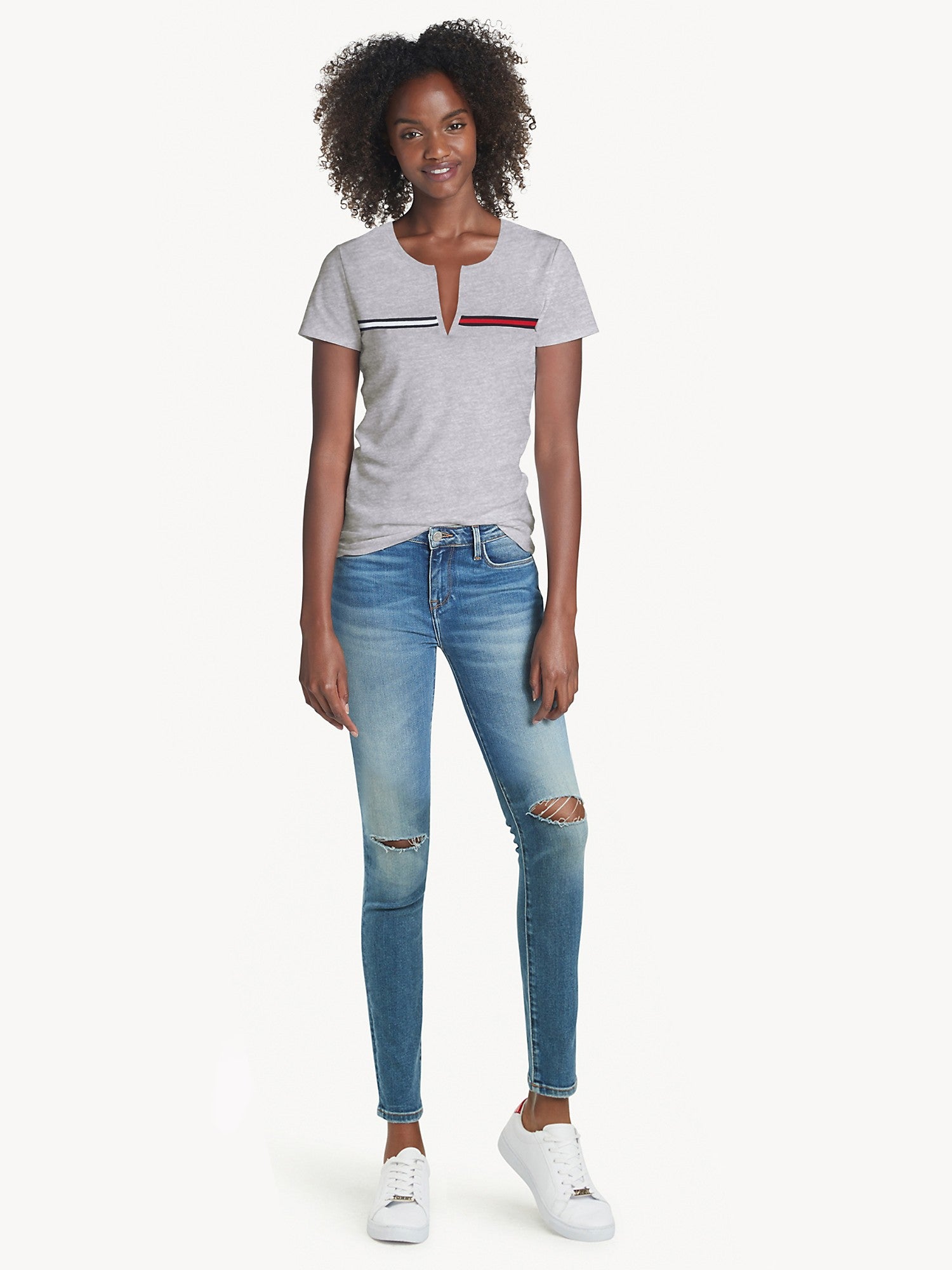 Tommy Hilfiger Essential Split-Neck T-Shirt - Women