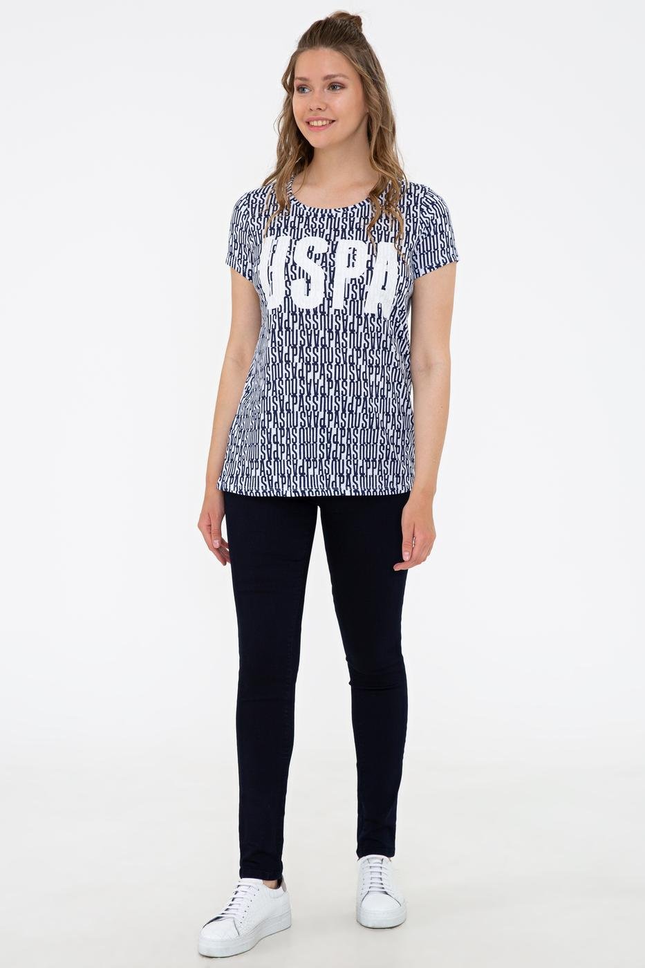US Polo Assn. Crew Neck T-Shirt USPA Print - Women