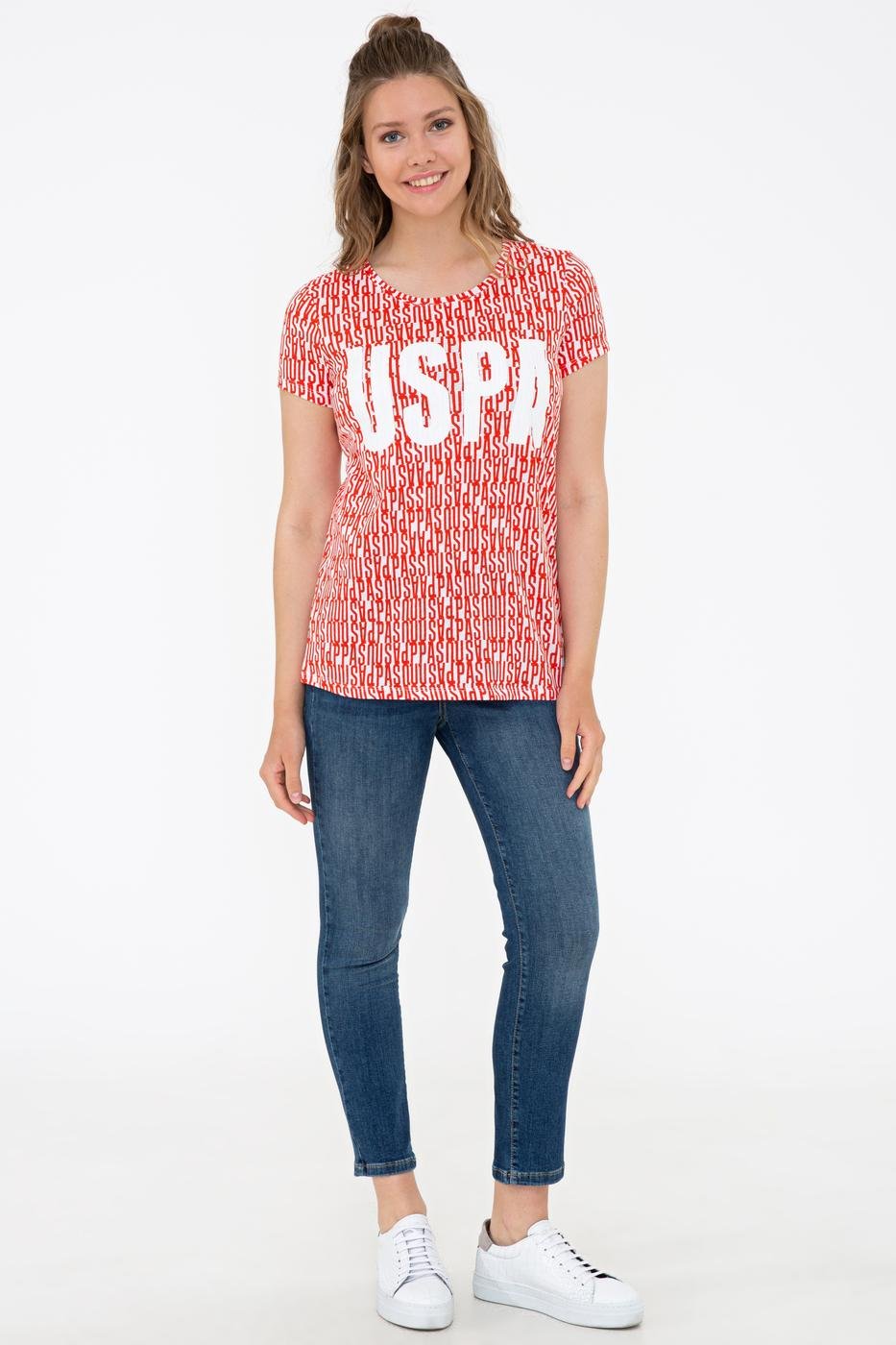 US Polo Assn. Crew Neck T-Shirt USPA Print - Women