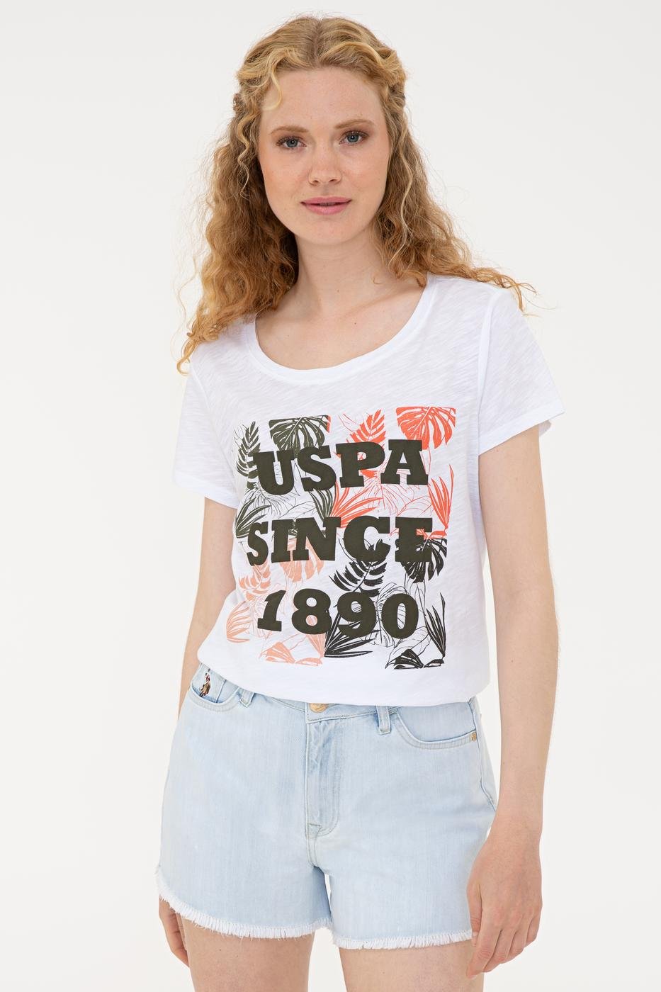 US Polo Assn. Women T-Shirts White- Oshoplin