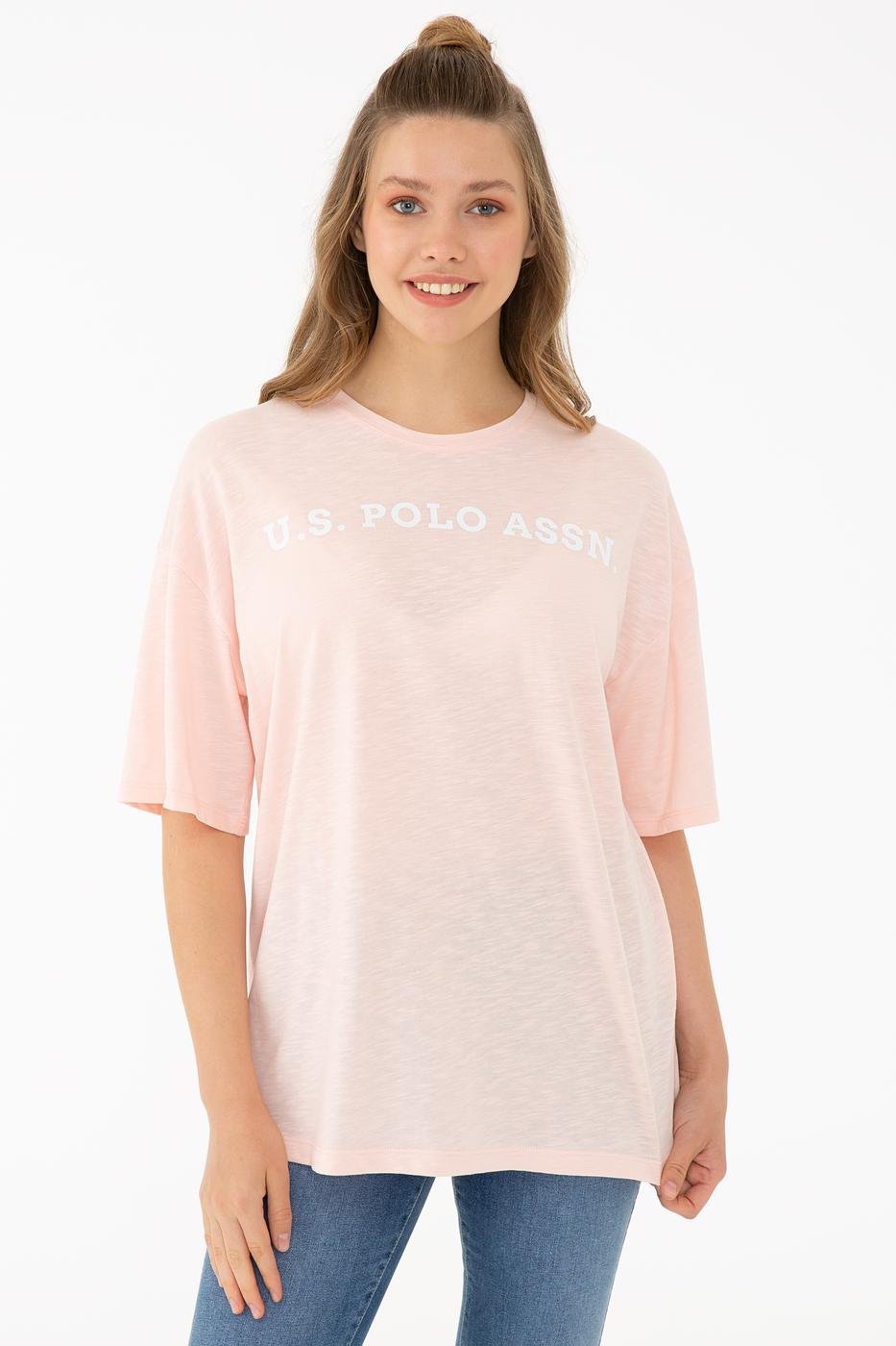 US Polo Assn. Women T-Shirts Light Pink- Oshoplin