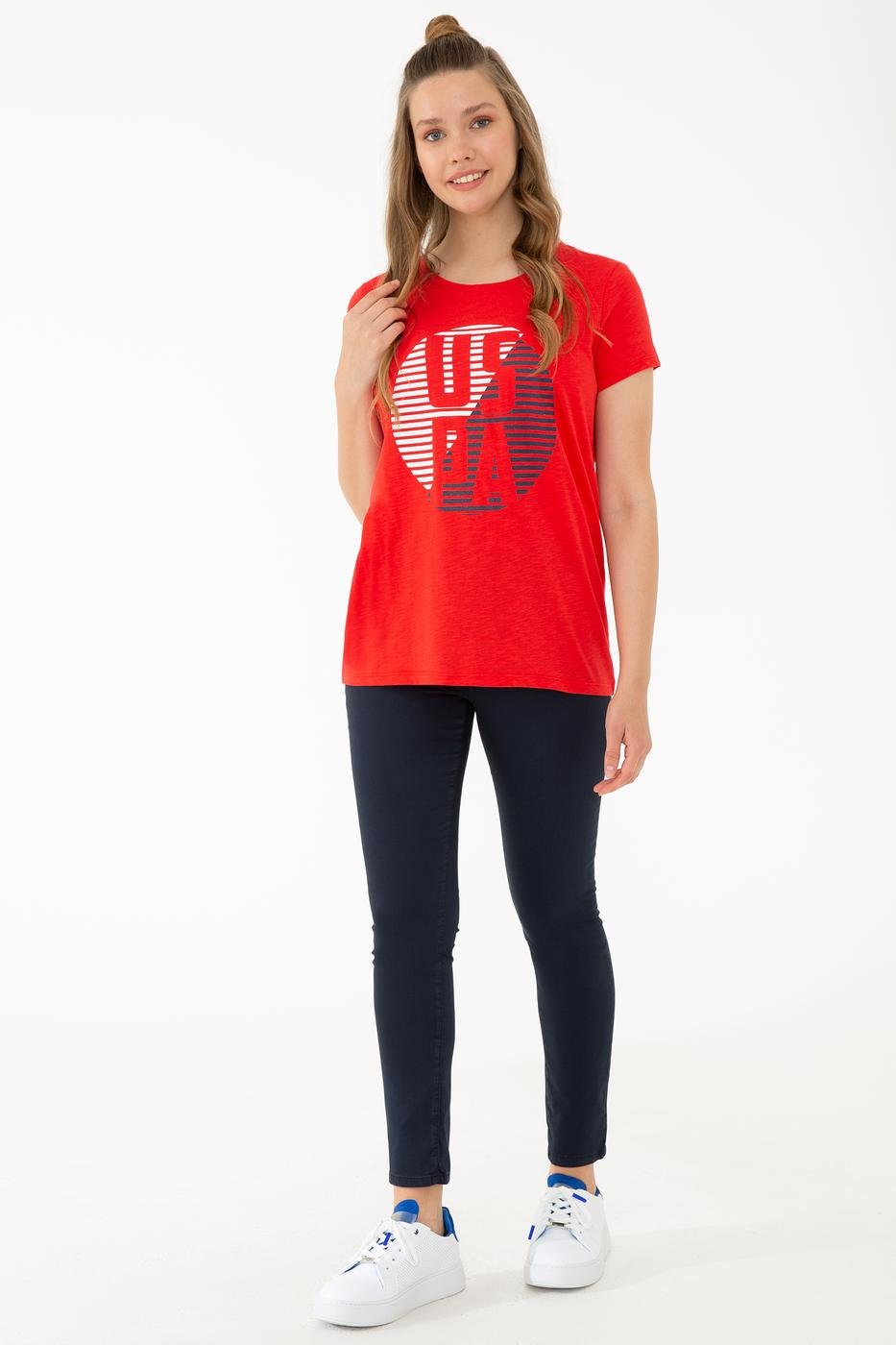 US Polo Assn. Crew Neck T-Shirt USPA Strips - Women