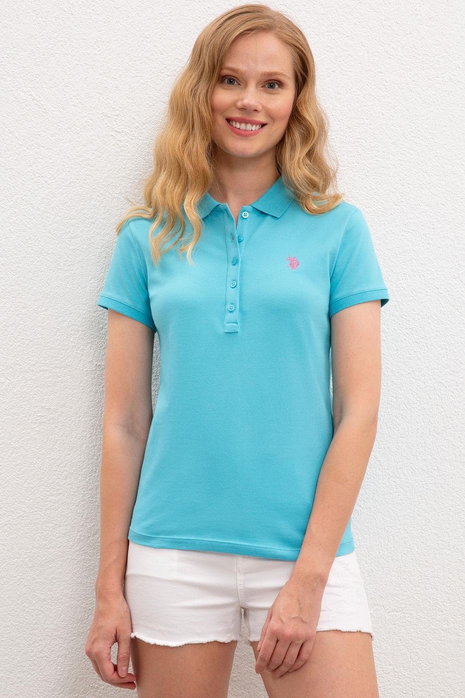 US Polo Assn. Women Polo Shirts Baby Blue- Oshoplin