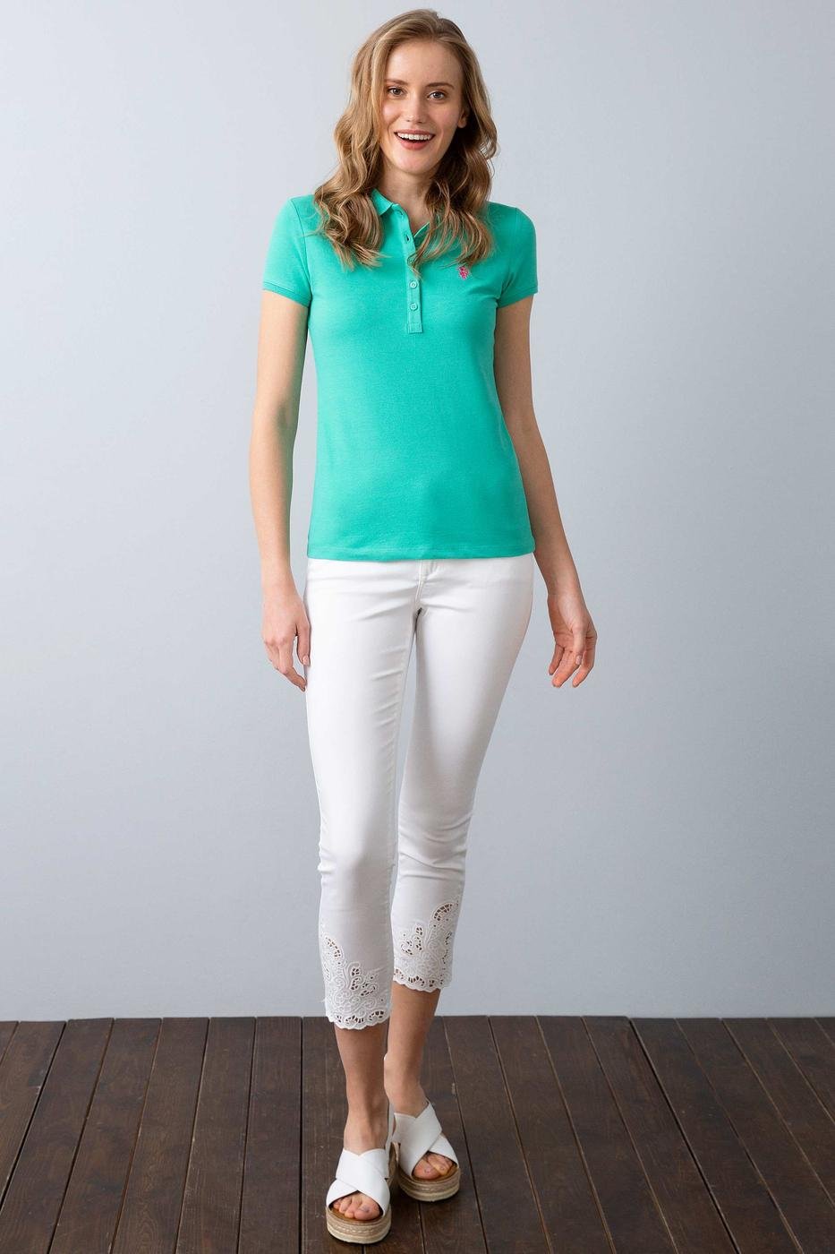 US Polo Assn. Basic Polo Shirt USPA Patch - Women