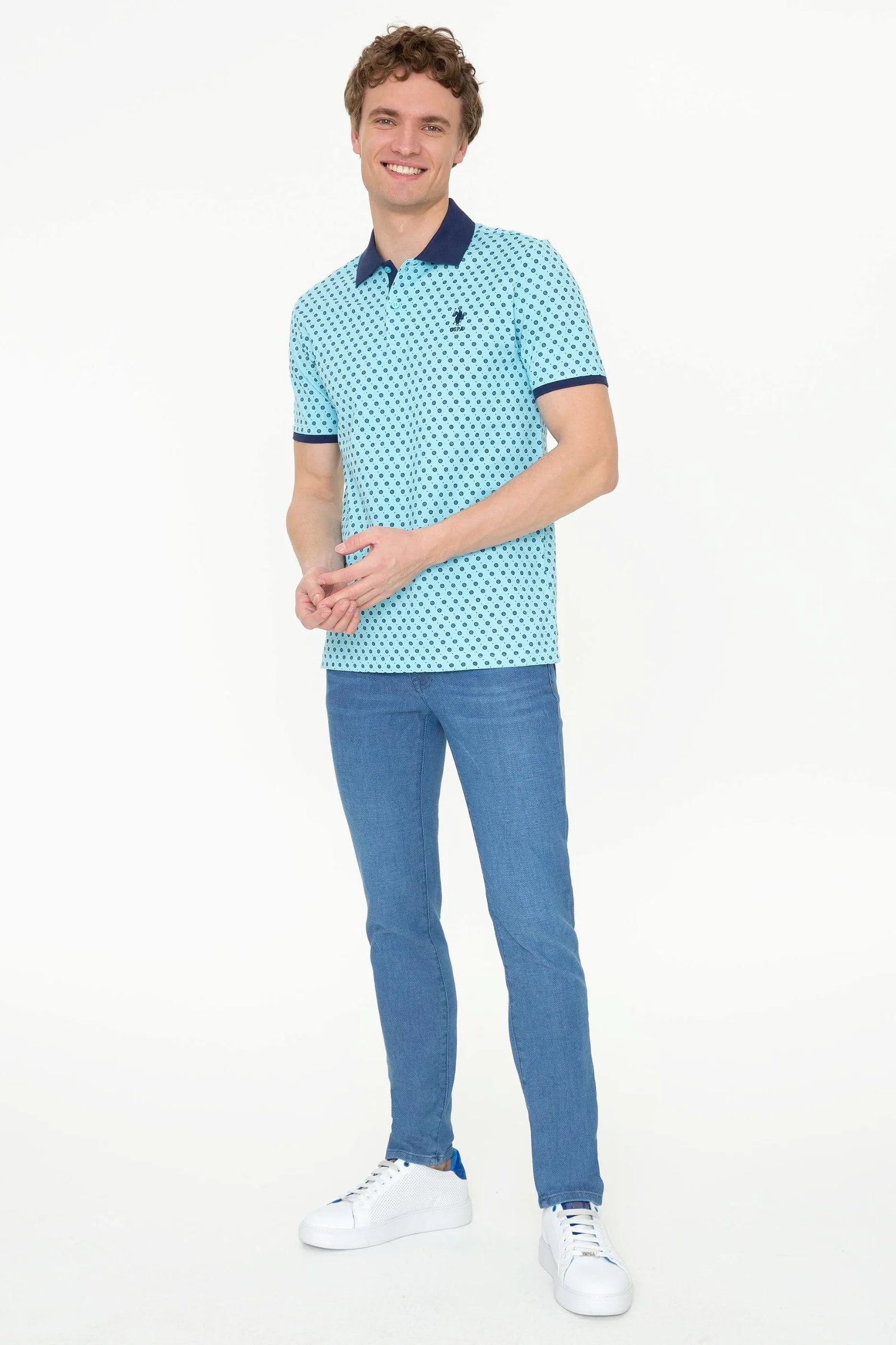 US Polo Assn. Men Polo Shirts Turquoise- Oshoplin