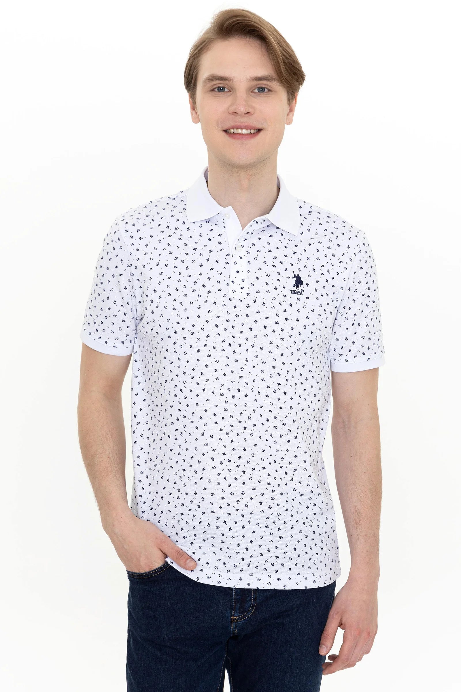 US Polo Assn. Men Polo Shirts White- Oshoplin