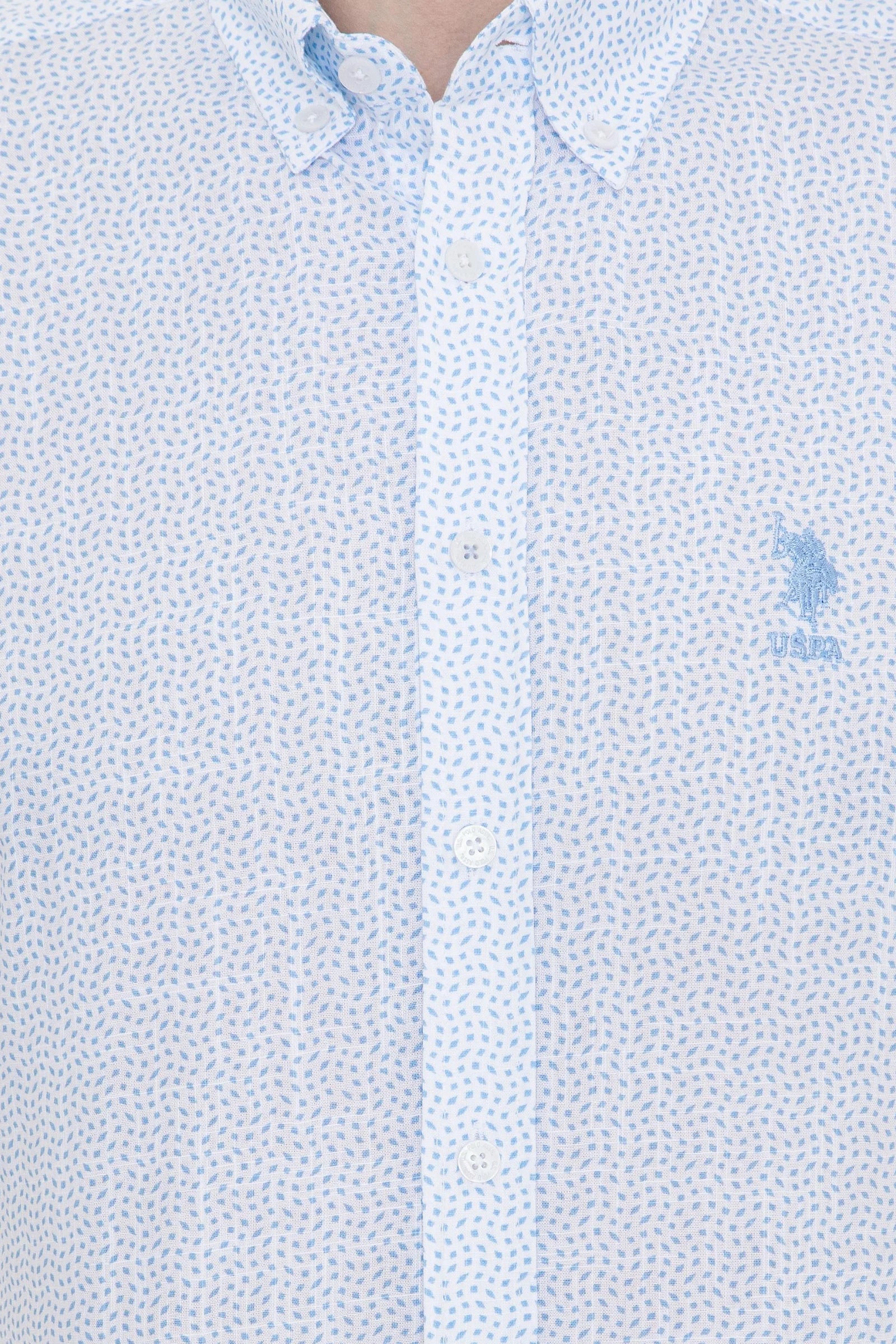 US Polo Assn. Printed Dotted Pattern Shirt Long Sleeve - Men