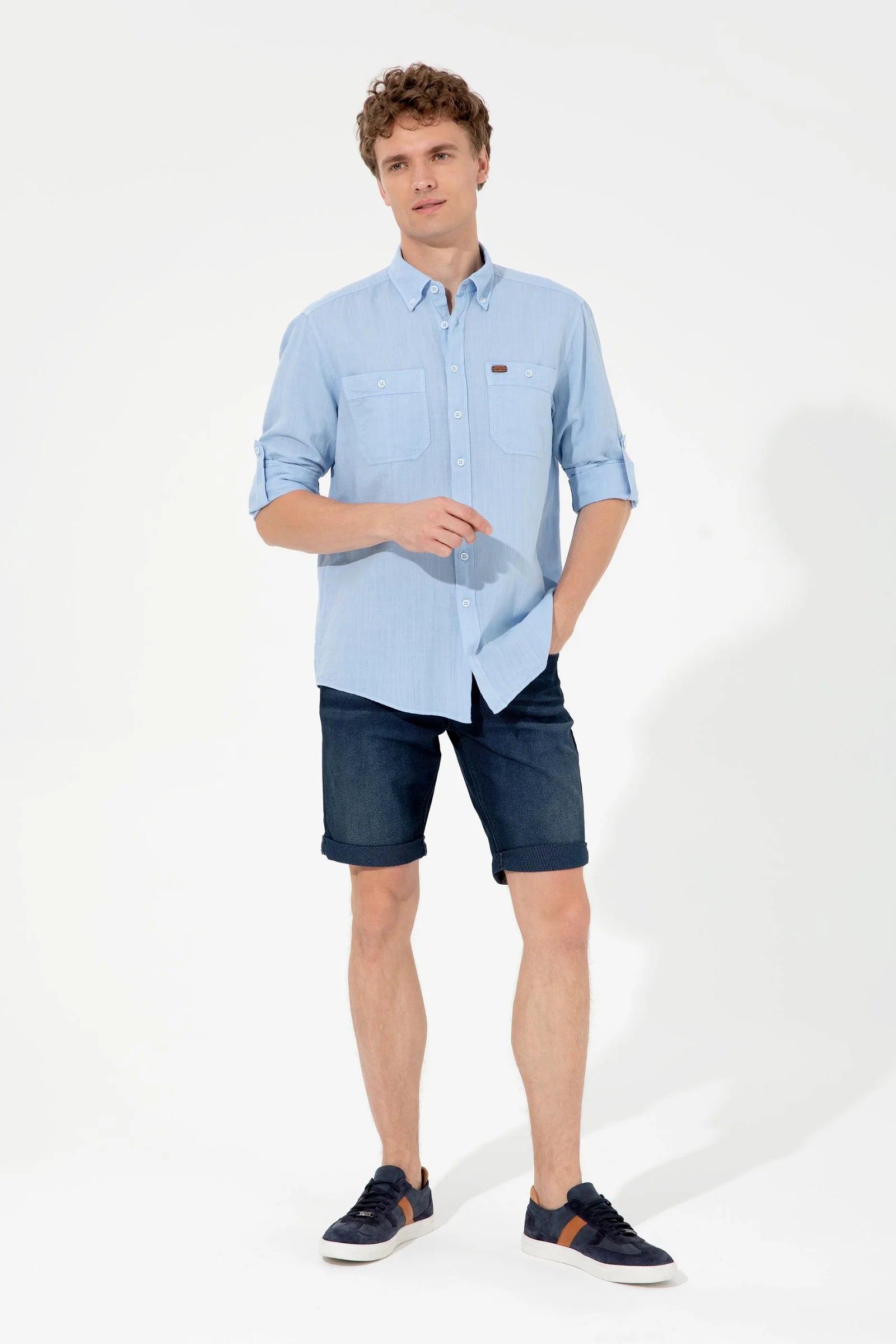 US Polo Assn. Long Sleeve Double Pocket Shirt - Men
