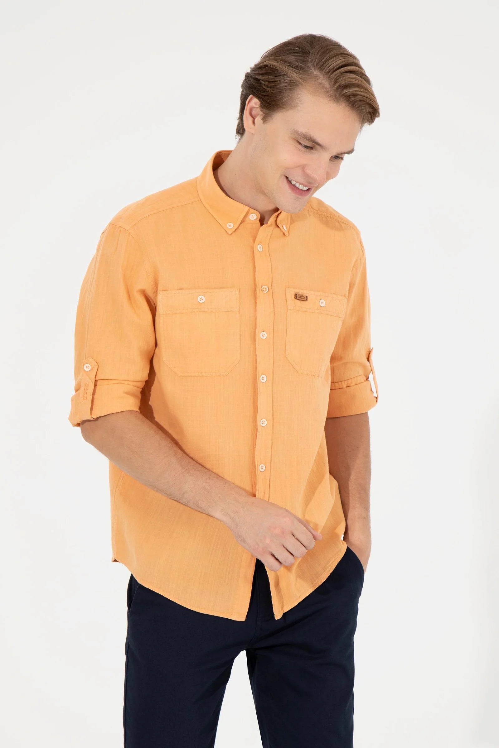 US Polo Assn. Long Sleeve Double Pocket Shirt - Men