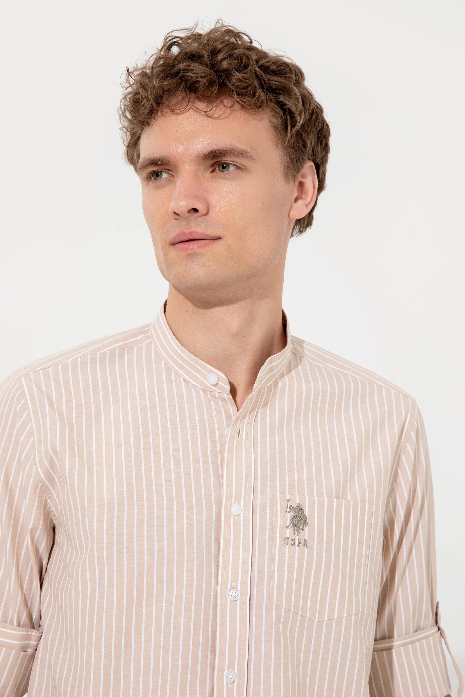 US Polo Assn. Strips Regular Shirt Long Sleeve With A Single Pocket - Men