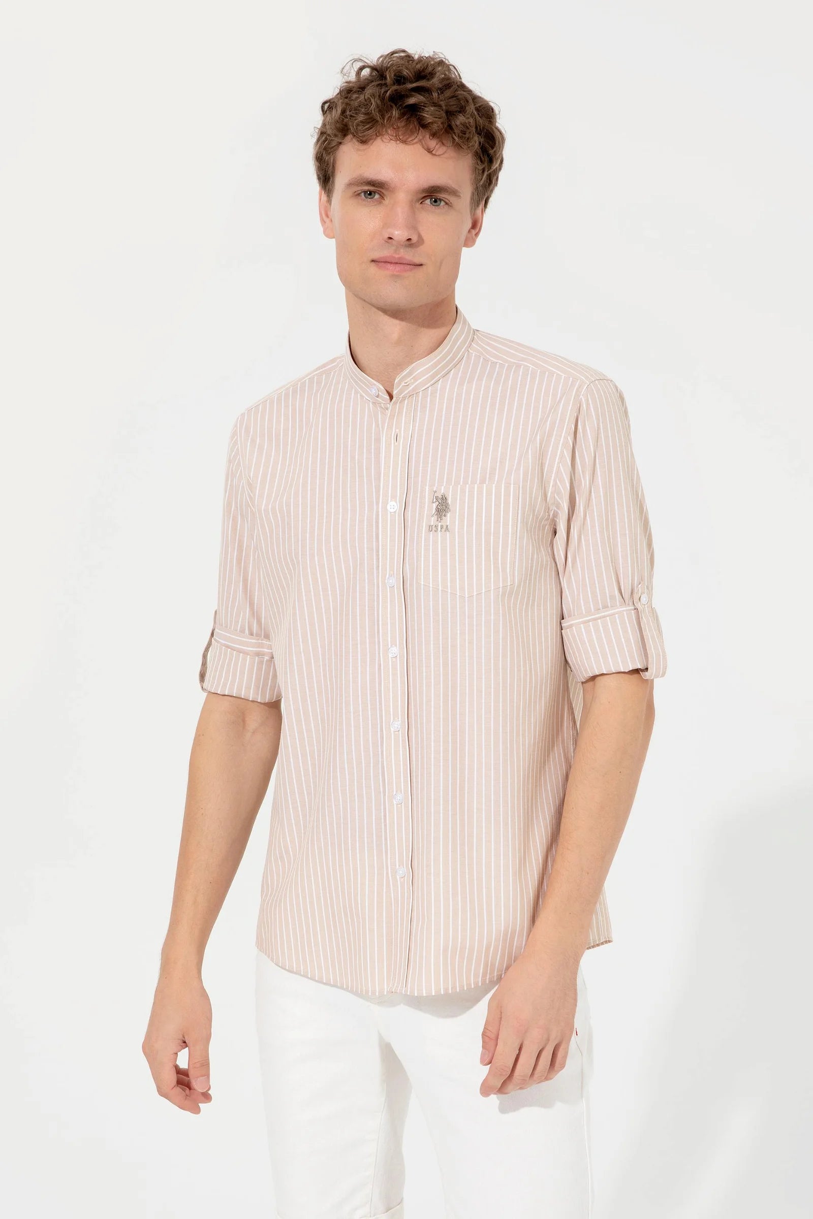 US Polo Assn. Strips Regular Shirt Long Sleeve With A Single Pocket - Men